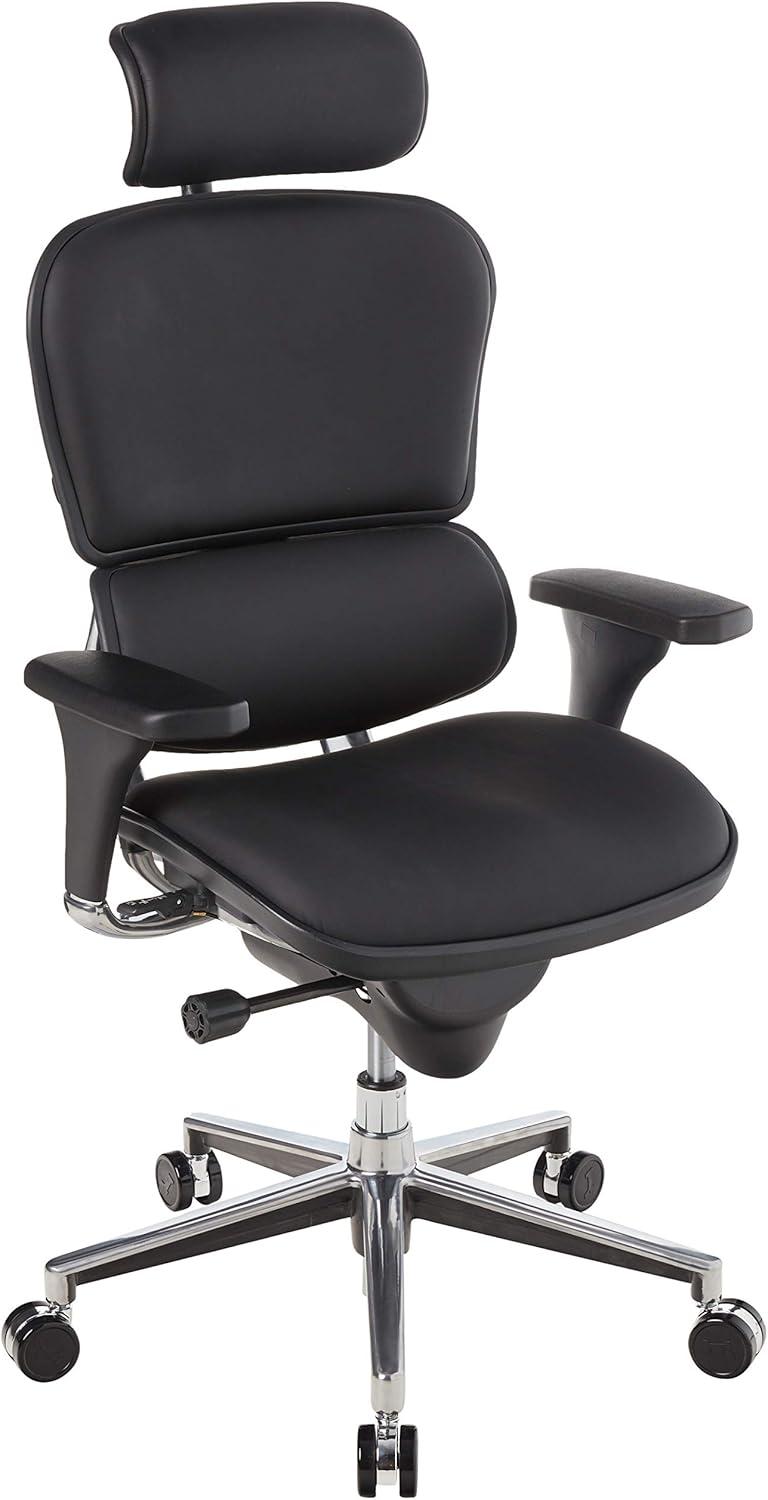 ErgoLux High Back Black Leather Swivel Executive Chair