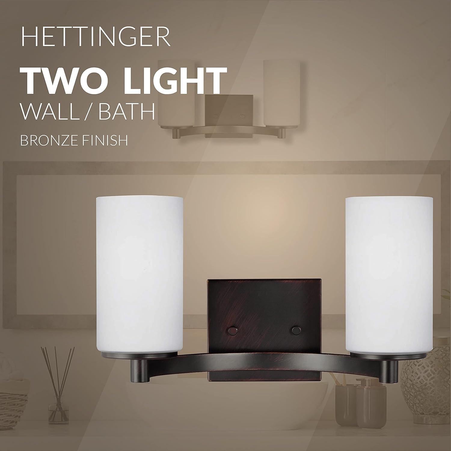 Hettinger Bronze Etched Glass 2-Light LED Bathroom Vanity Light