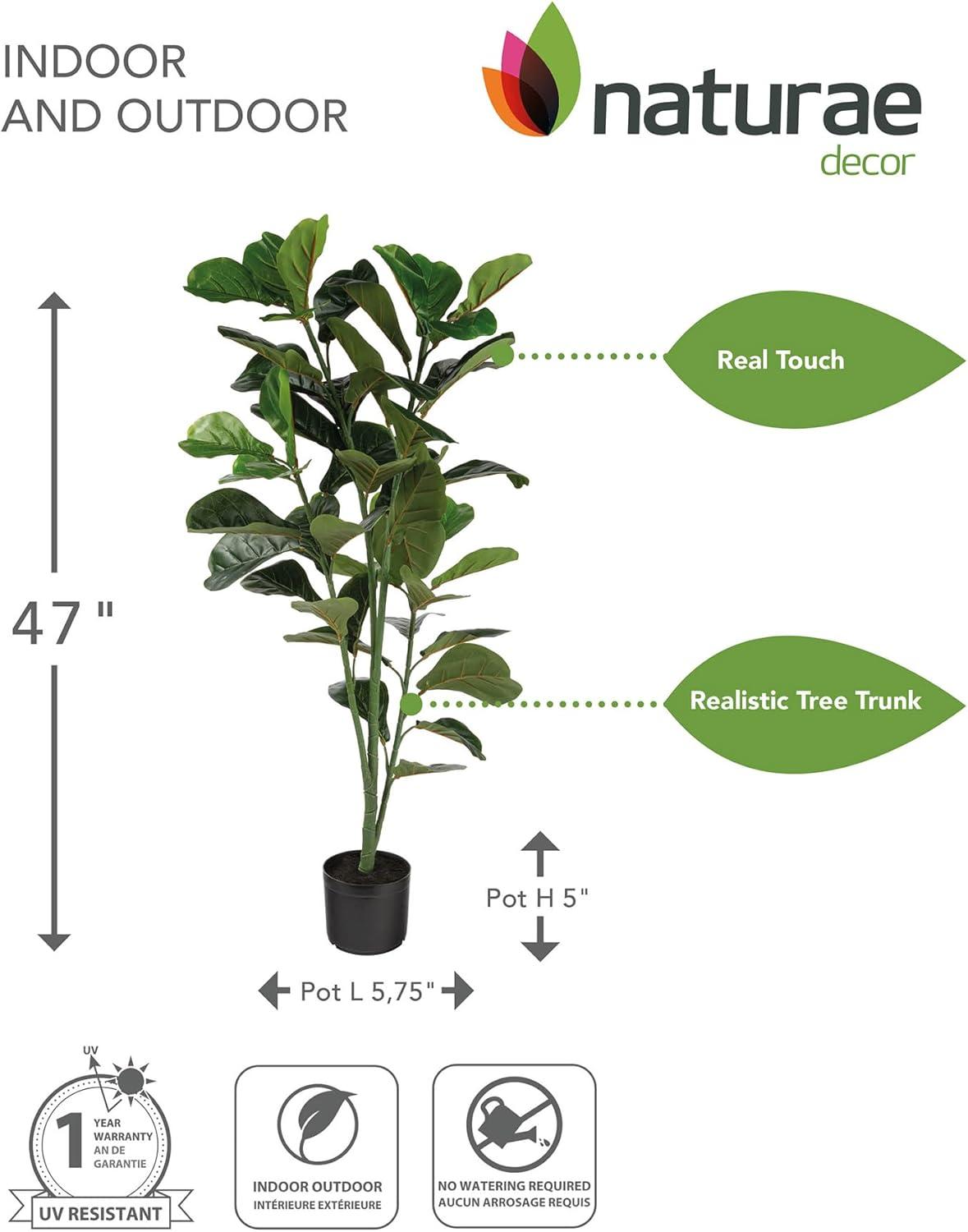 Naturae Decor Faux Fiddle Leaf Fig Plant in Pot