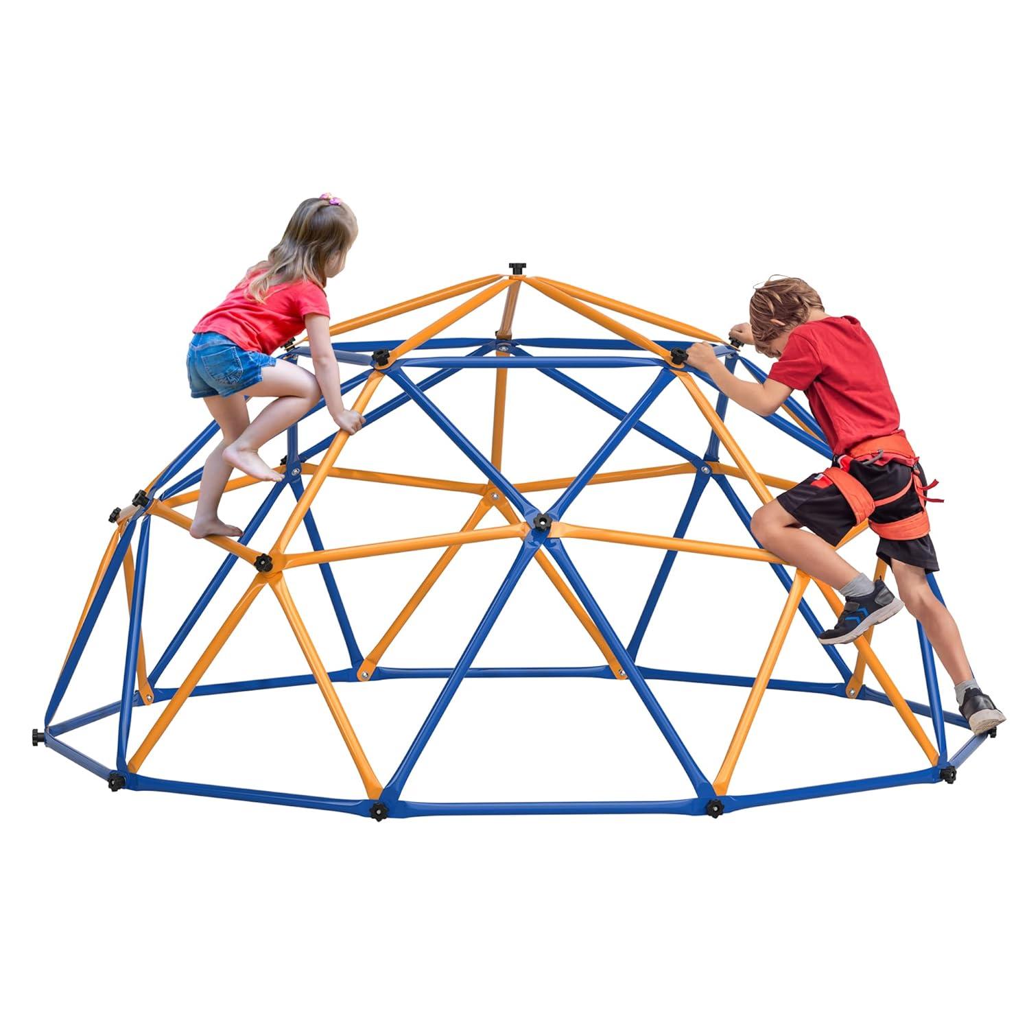 JAXPETY Climbing Dome,10 FT Outdoor Toddler Climbing Toys, Toddler Jungle Gym Playground Sets for Backyards, Kids Outdoor Climbing Structures 500 Lbs. Capacity