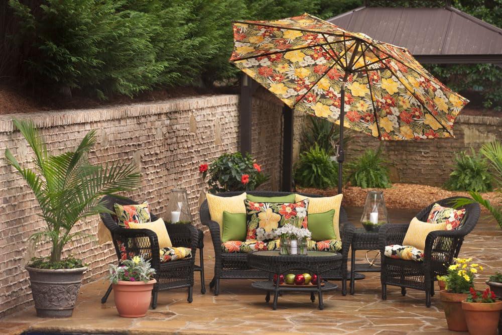 Pillow Perfect Clemens Noir Floral Indoor/Outdoor Reversible Throw Pillow (Set of 2)