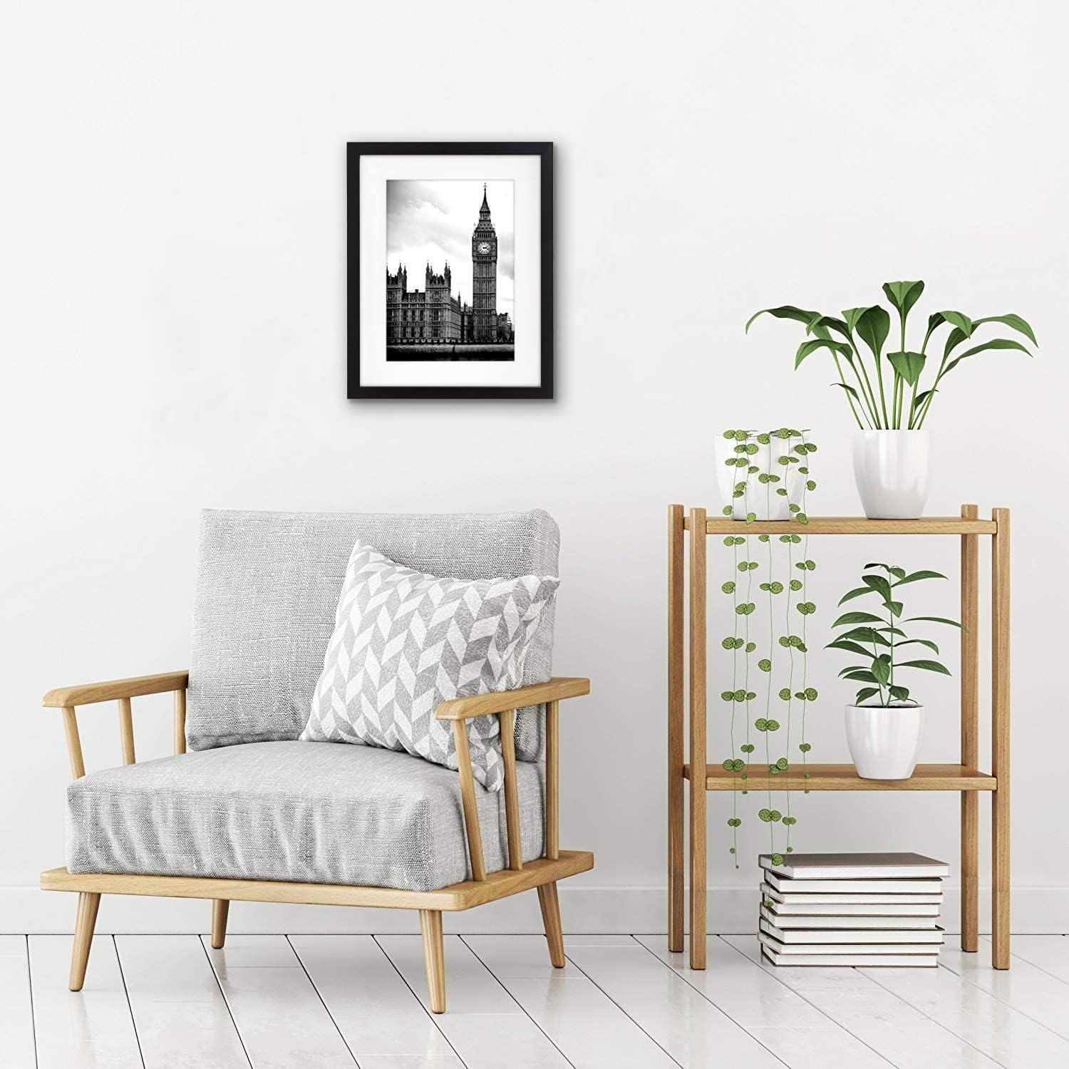 Americanflat 11x14 Picture Frame with Shatter-Resistant Glass - Use as 8x10 Frame with Mat or 11x14 Frame Without Mat - Signature Collection - Black