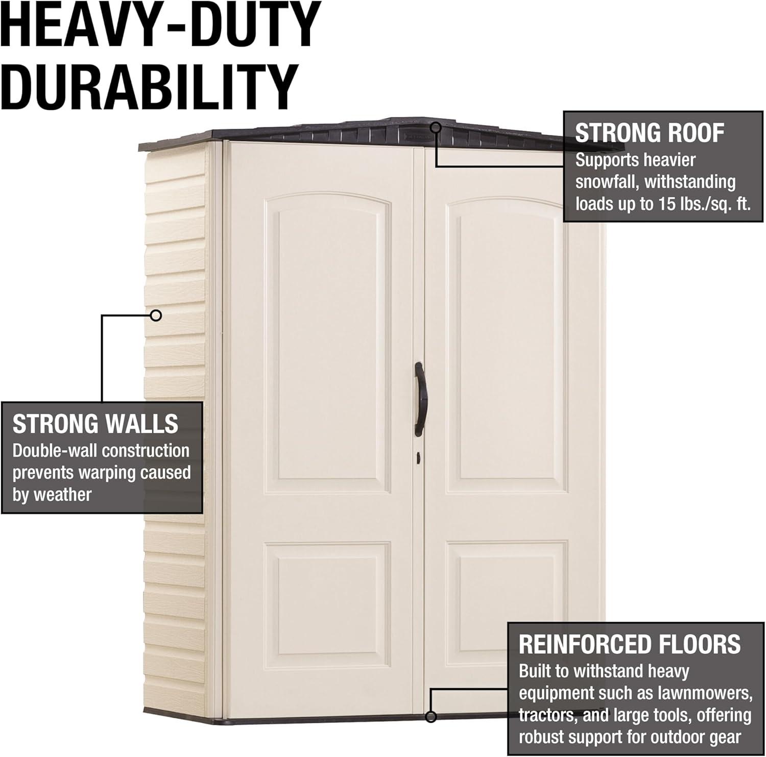 Rubbermaid 5 ft. x 2 ft. Vertical Shed - Small  78.5"L x 29.7"W x 14.4"H