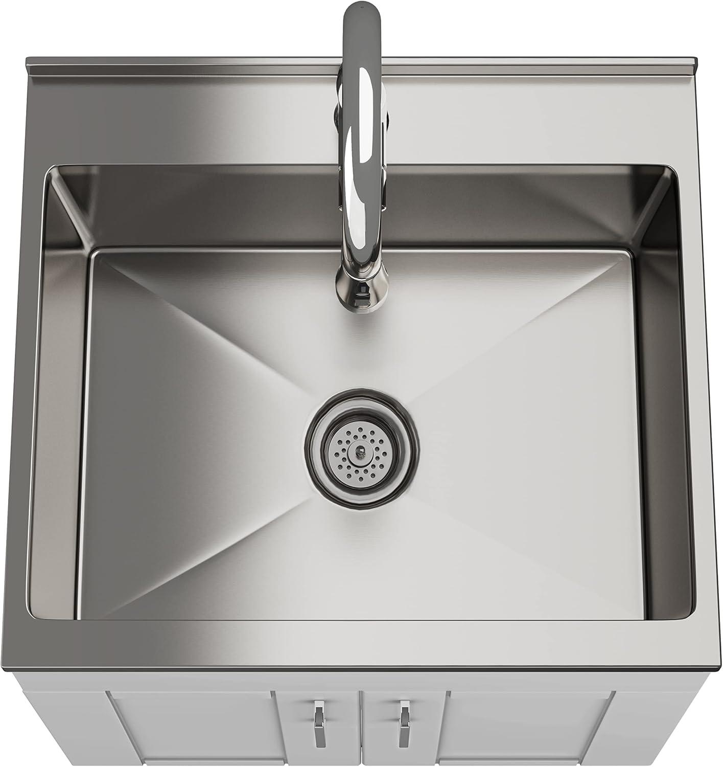 Modern Wide Shaker 24" Utility Sink & Cabinet