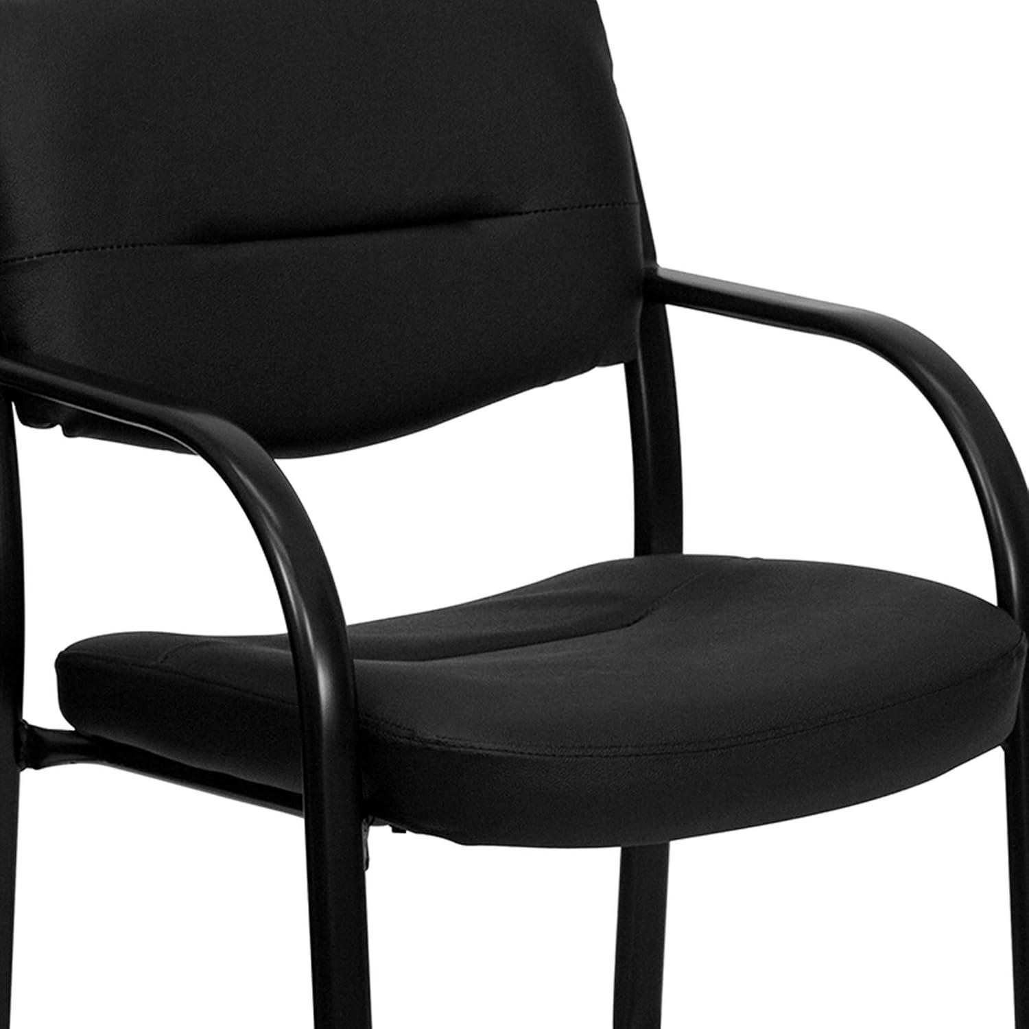 Flash Furniture Black LeatherSoft Executive Side Reception Chair with Sled Base