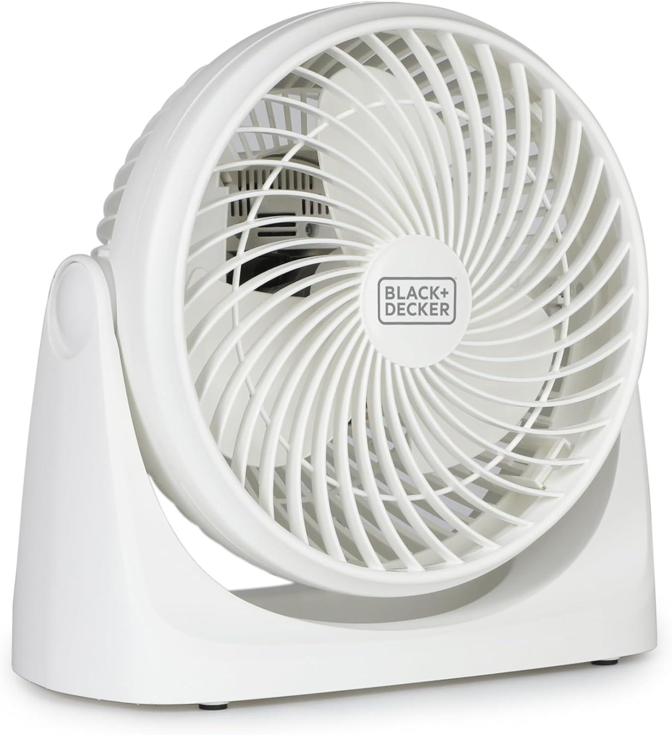 BLACK+DECKER BLACK+DECKER Turbo Desk Fan – Electric Portable 7 Inch Table Fan with Adjustable Tilt, White