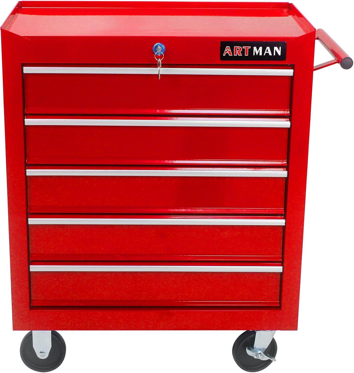 Yesurprise 12.99'' W 5 -Drawer Steel Job Site Storage with Wheels