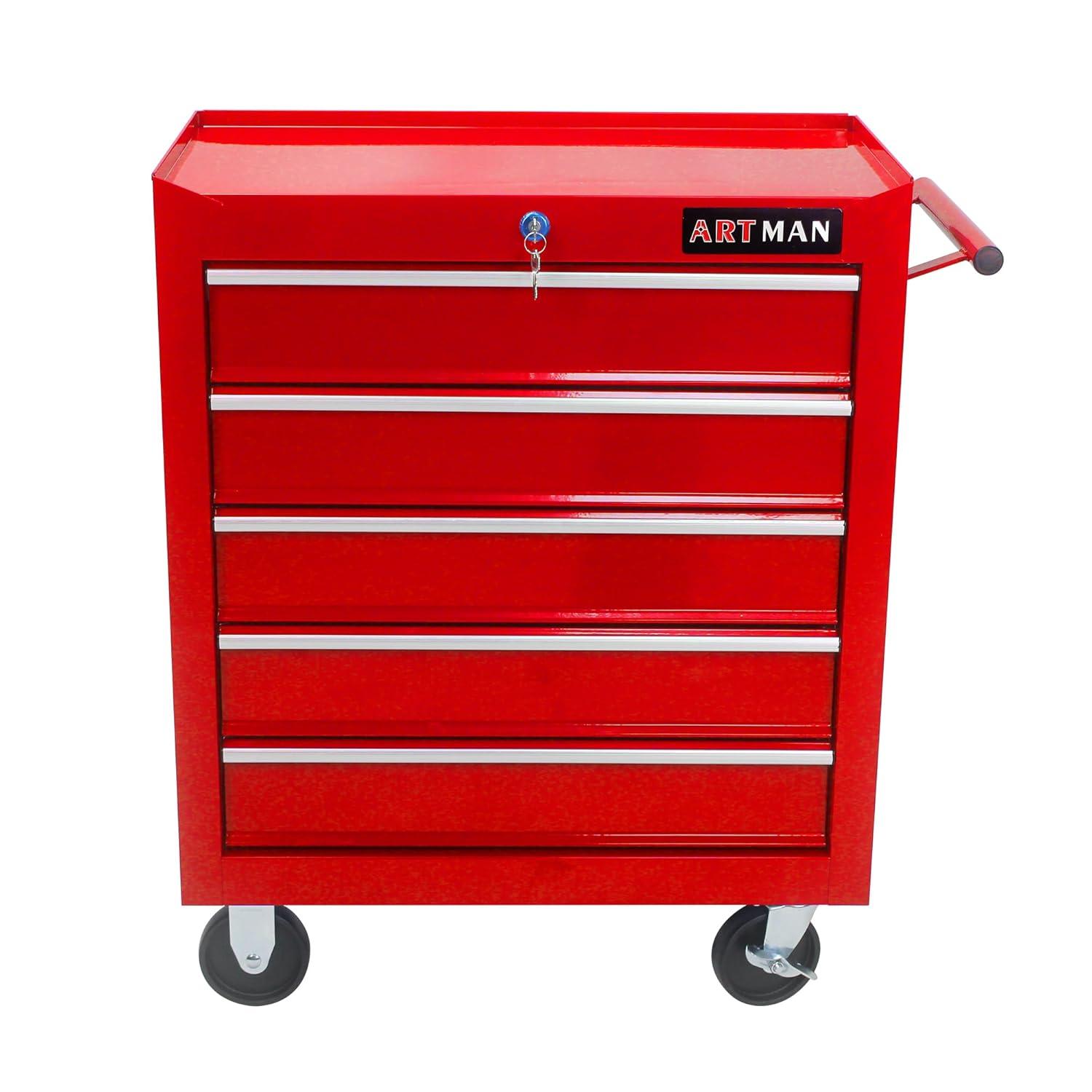 Yesurprise 12.99'' W 5 -Drawer Steel Job Site Storage with Wheels