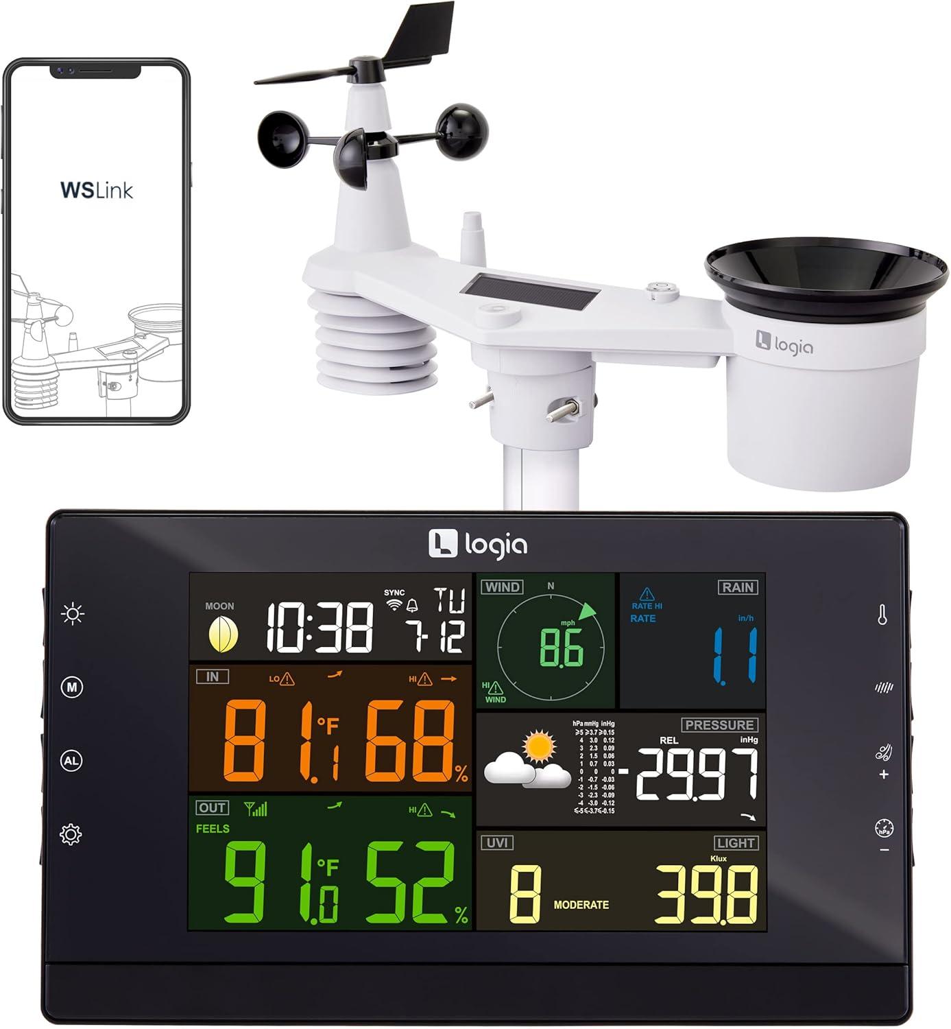 6.9'' Solar Powered Wireless Outdoor Weather Station