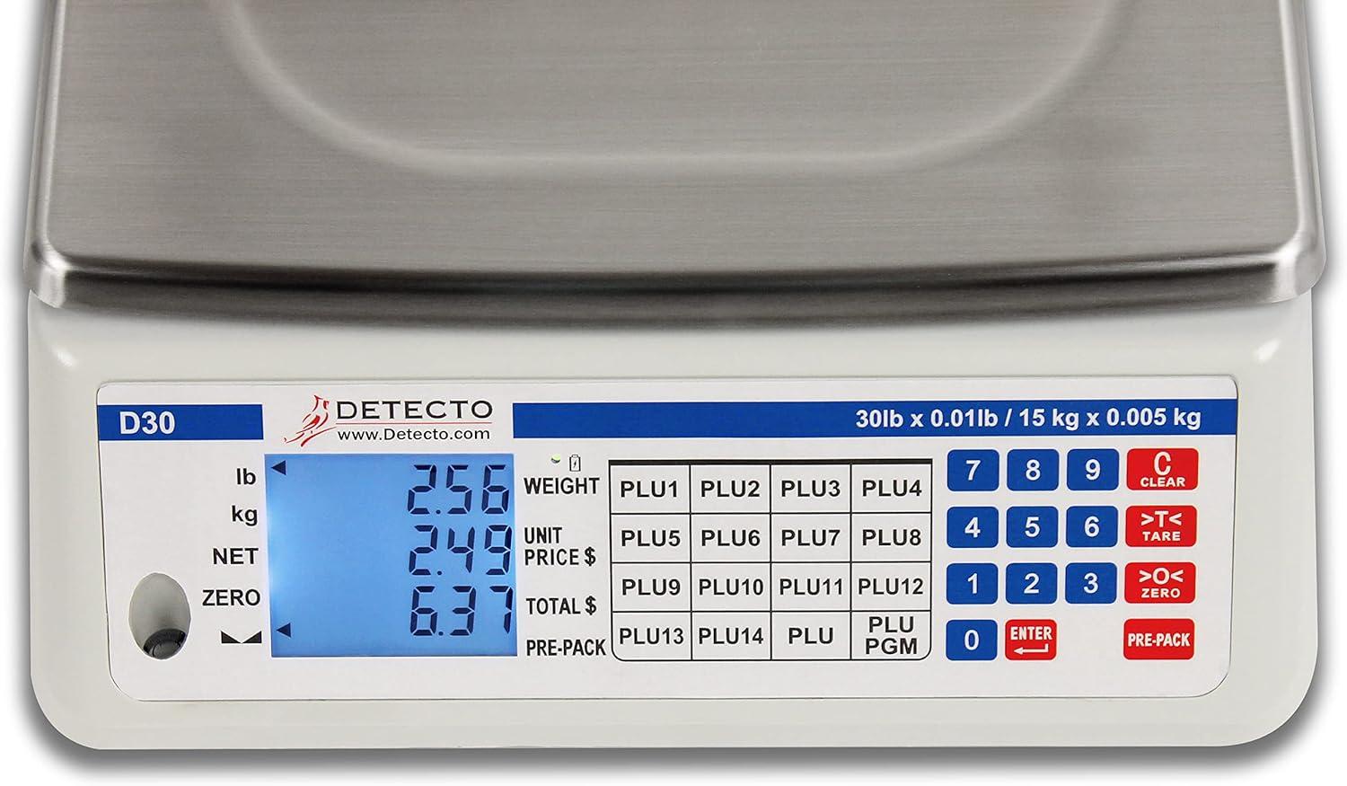 Detecto  D30 13.4 x 13.4 in Electronic Price Computing Scale- 30 lbs
