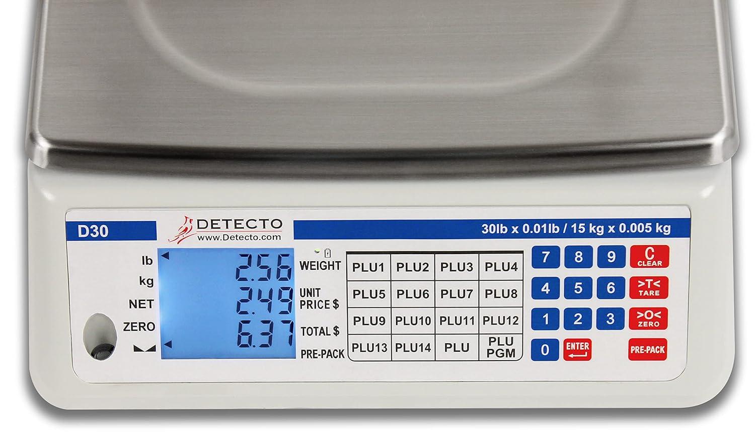 Detecto  D30 13.4 x 13.4 in Electronic Price Computing Scale- 30 lbs