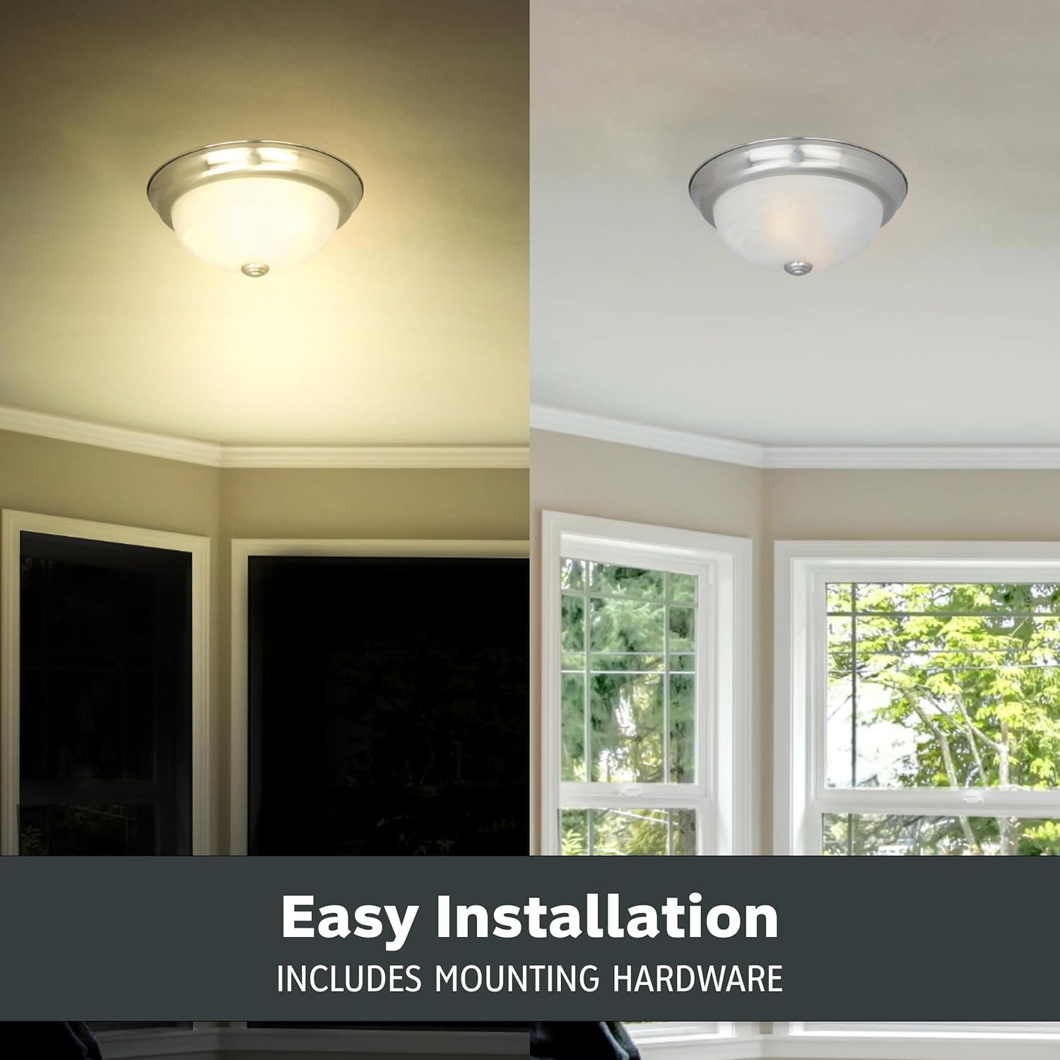 Designers Fountain 11 inch 2-Light Satin Platinum Flush Mount Ceiling Light, 1257S-SP-AL