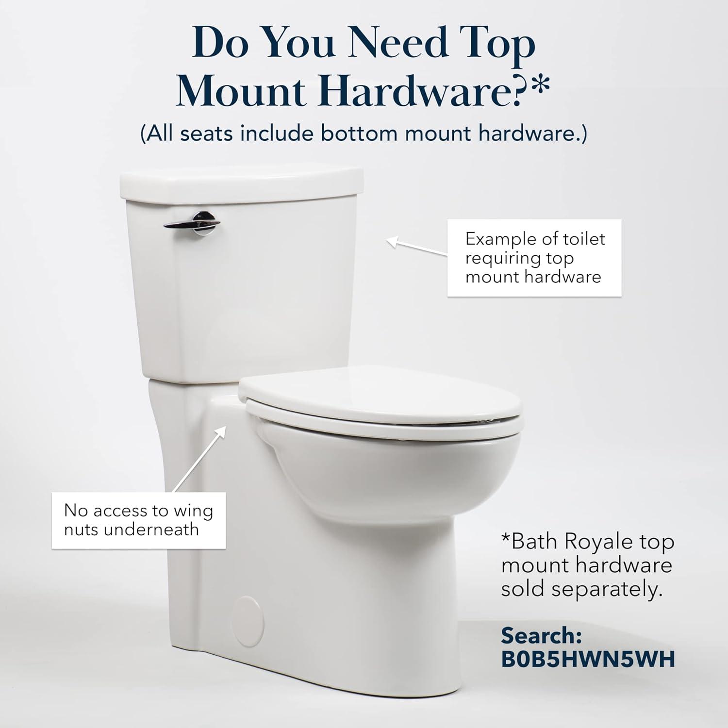 Elongated Toilet Seat BR501-01 Quiet Close, Stain-Resistant and Easy to Keep Clean, Heavy Duty, Fits All Toilet Brands, Executive Series -Biscuit/Linen