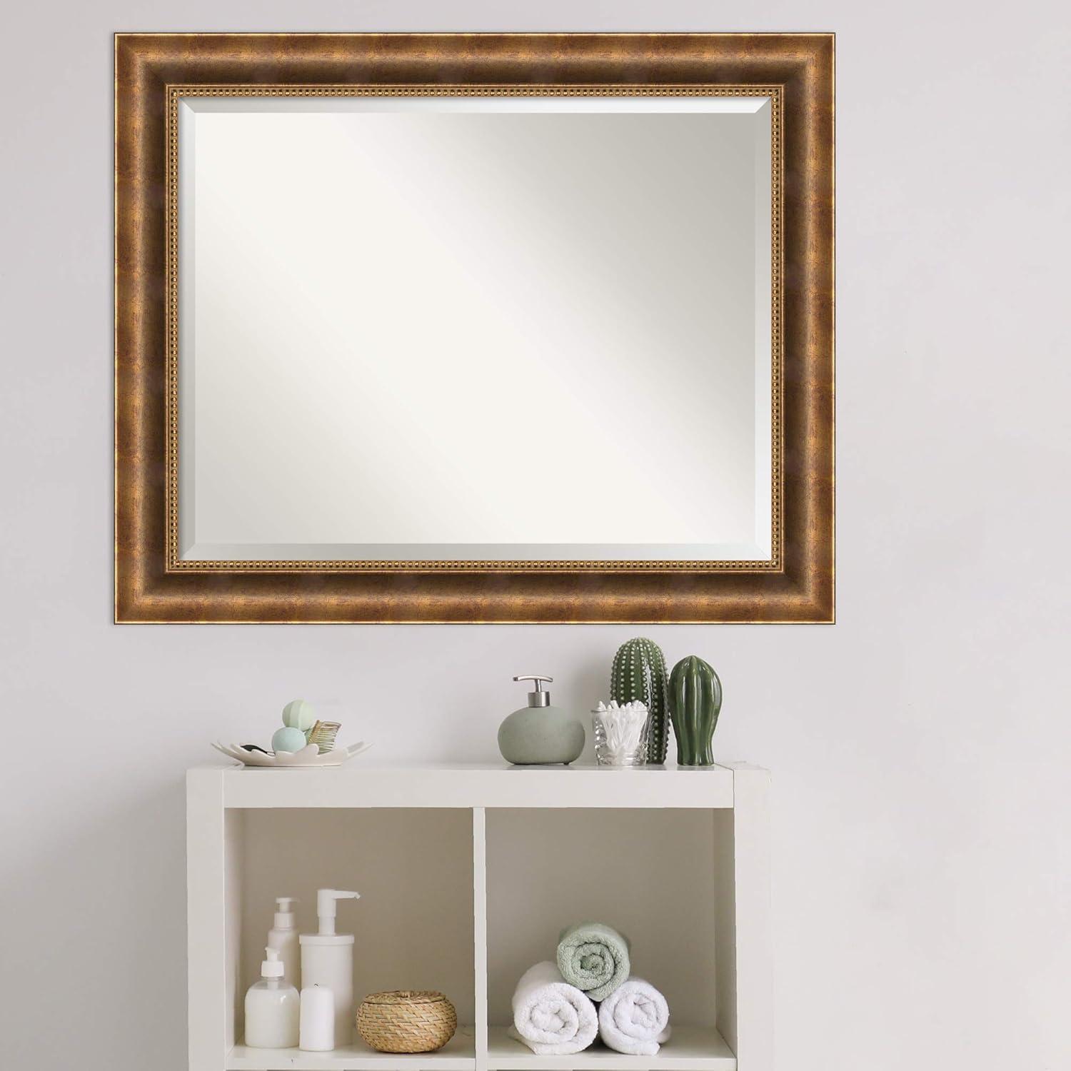 Manhattan Bronze Beveled Wood Framed Bathroom Vanity Mirror