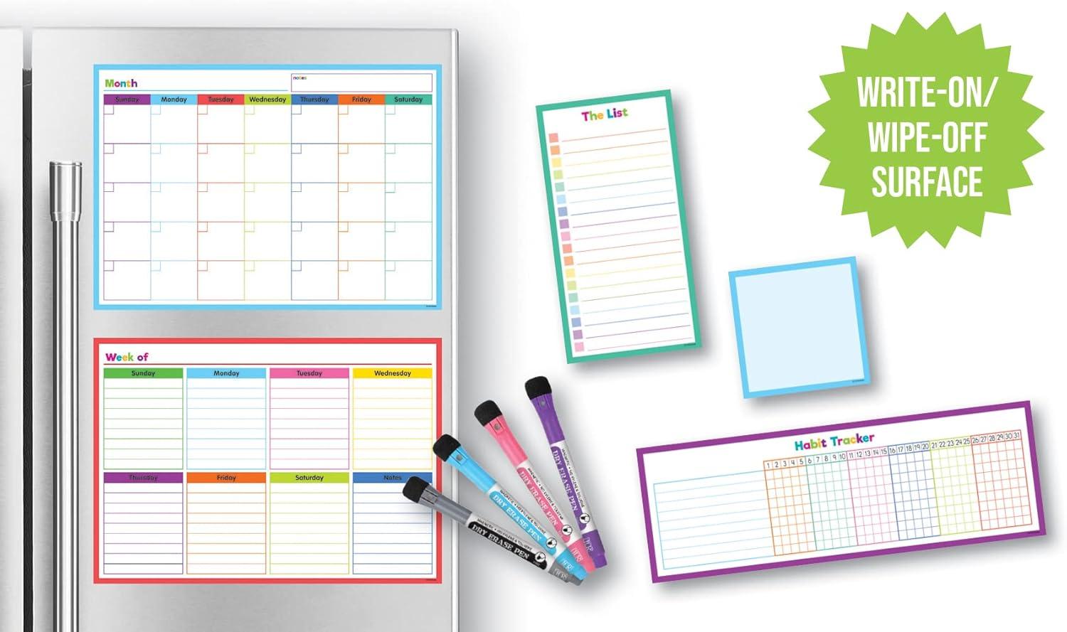 Dry-Erase Magnetic Calendar Set