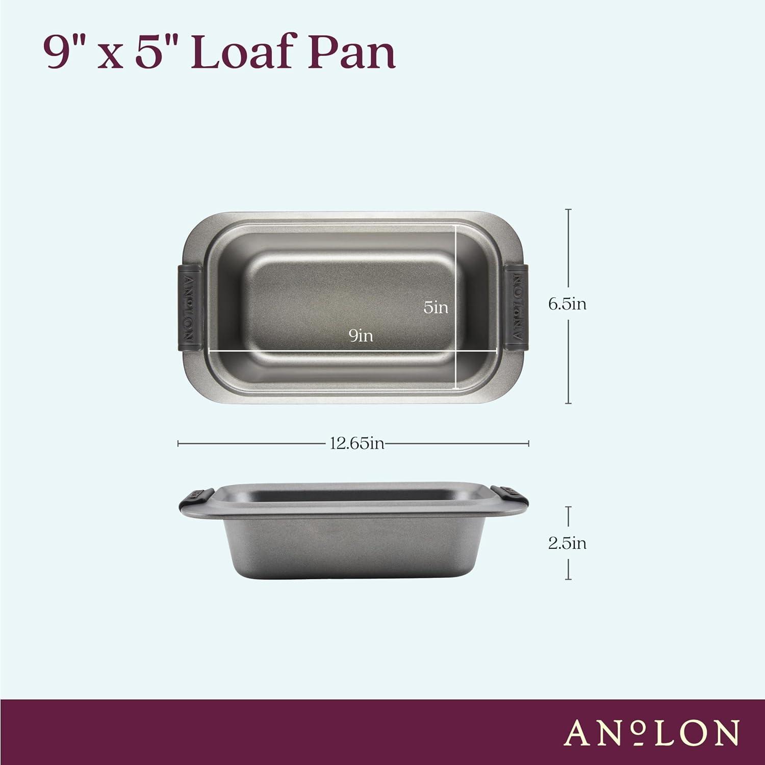 Anolon Advanced Bakeware Nonstick Loaf Pan, 9-Inch x 5-Inch, Gray