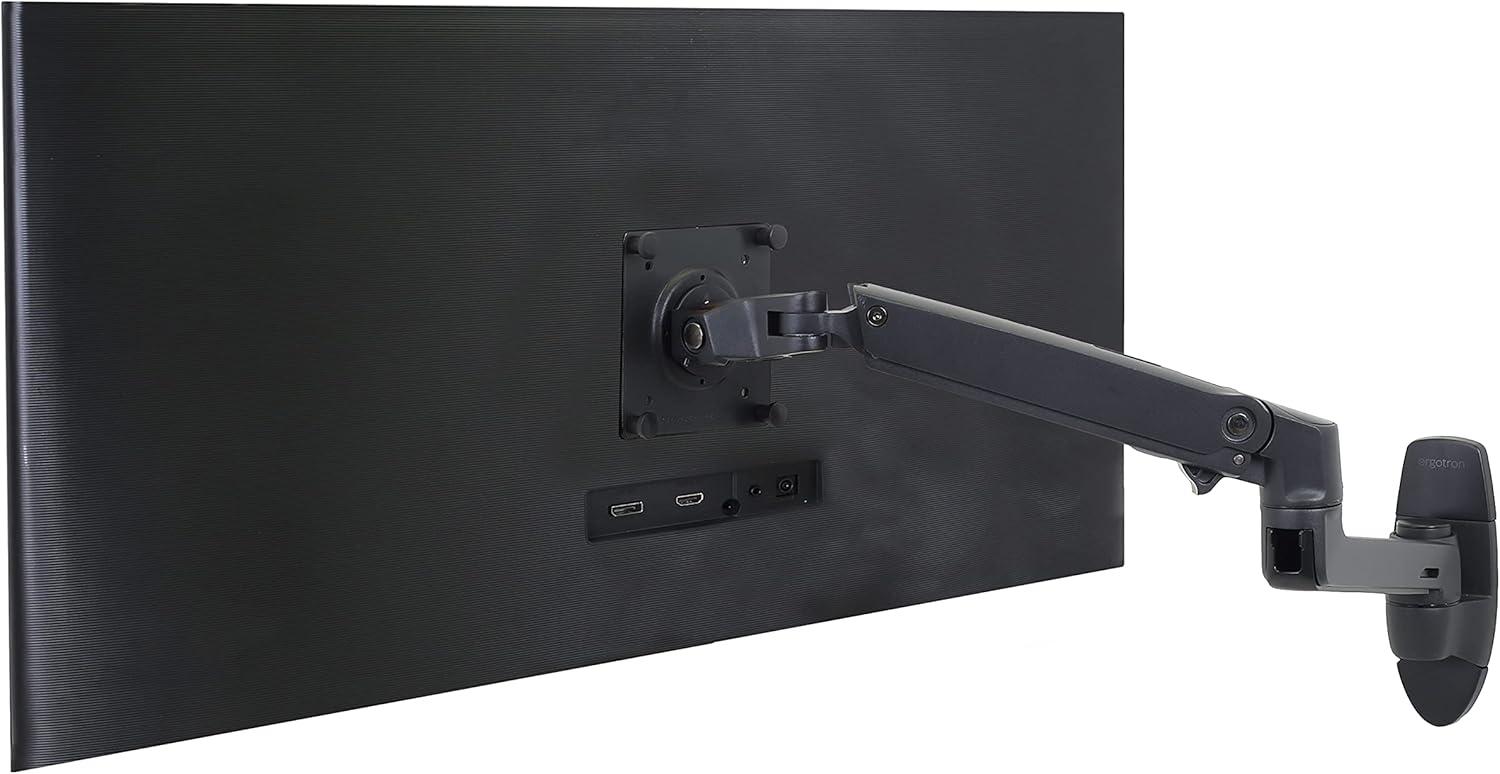 Matte Black Full-Motion Wall Mount Monitor Arm with 360° Rotation