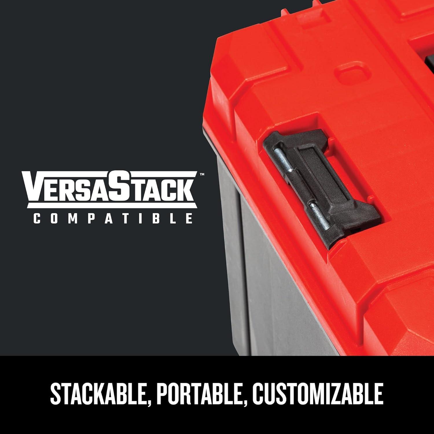 CRAFTSMAN Versastack System 17-in Red Plastic Lockable Tool Box