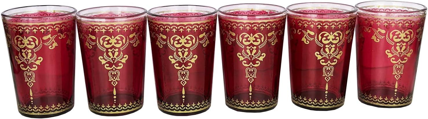 The Wine Savant Moroccan Design Drinking Glasses, Perfect Addition to Home Bar, Unique Style & Decor - 6 pk