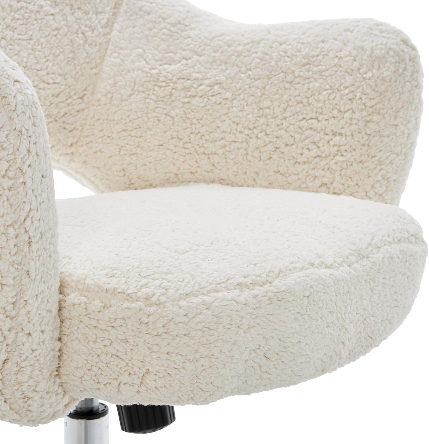 Serta Valetta Midcentury Modern Faux Fur Home Office Chair with Memory Foam Padding