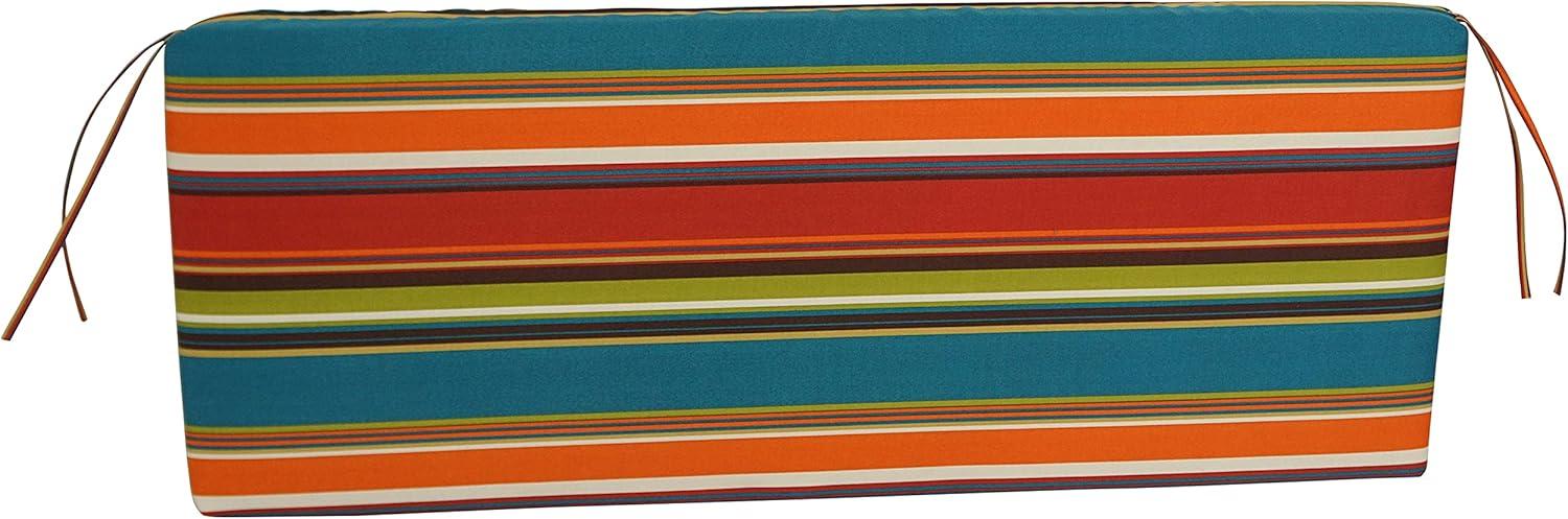 Blazing Needles 54-inch by 19-inch Patterned Outdoor Spun Polyester Bench Cushion 954X19-REO-51