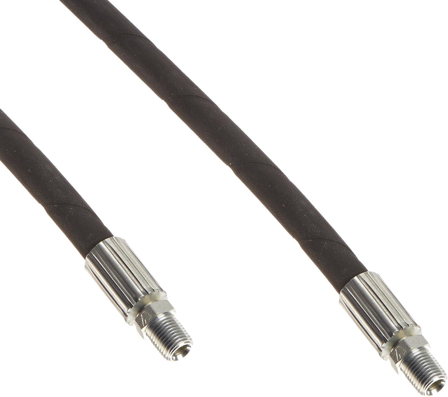 Black High-Pressure Hydraulic Hose with Steel Fittings