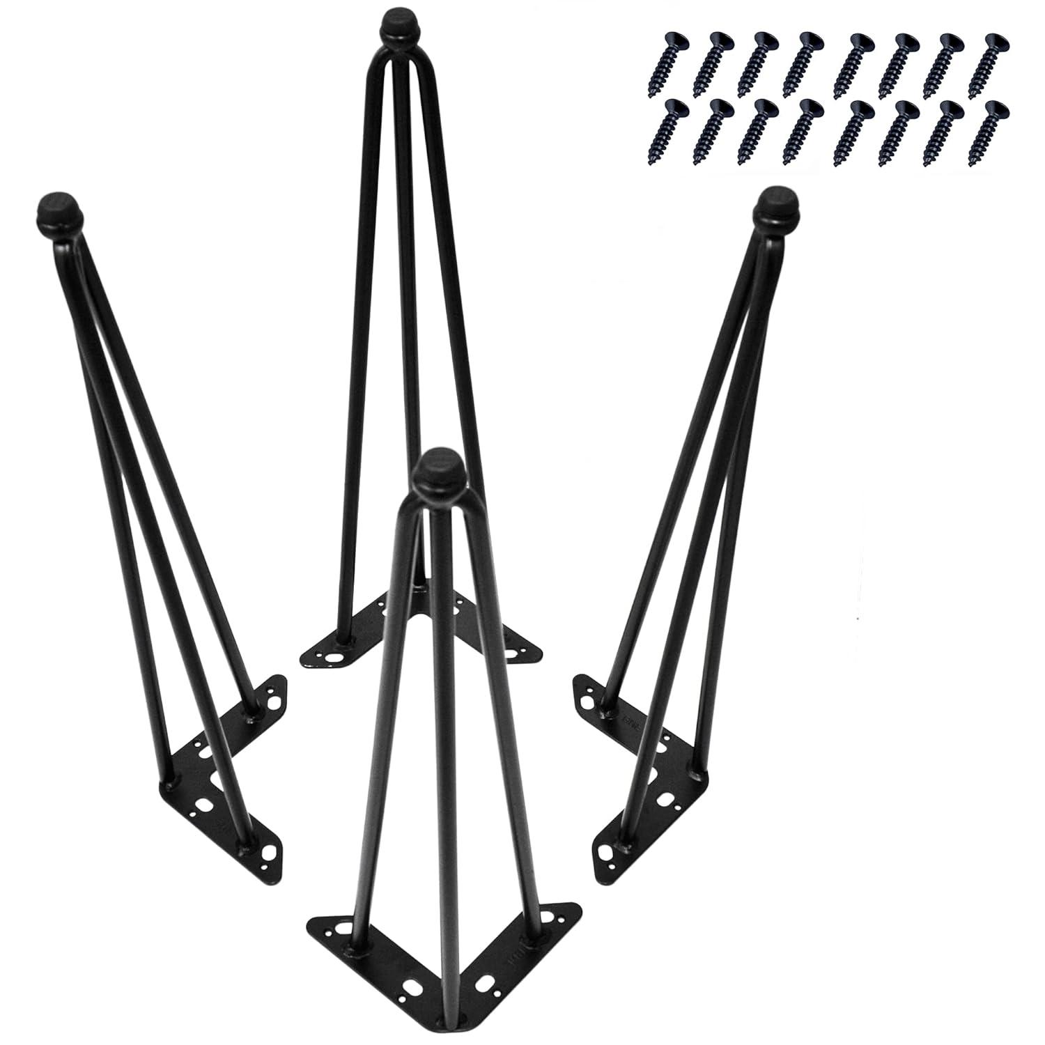 Home Soft Things 4 Piece Hairpin Metal Table Legs Furniture Legs Tripod 20" (4 pc)