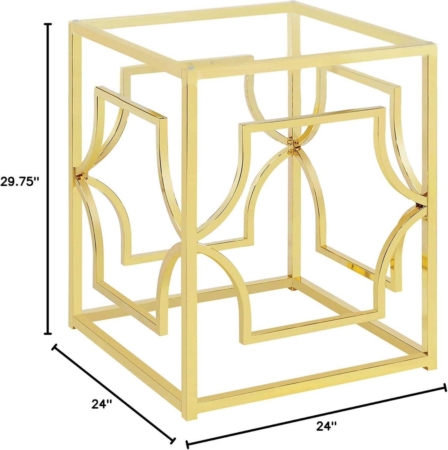 Gold Geometric Square Dining Table Base