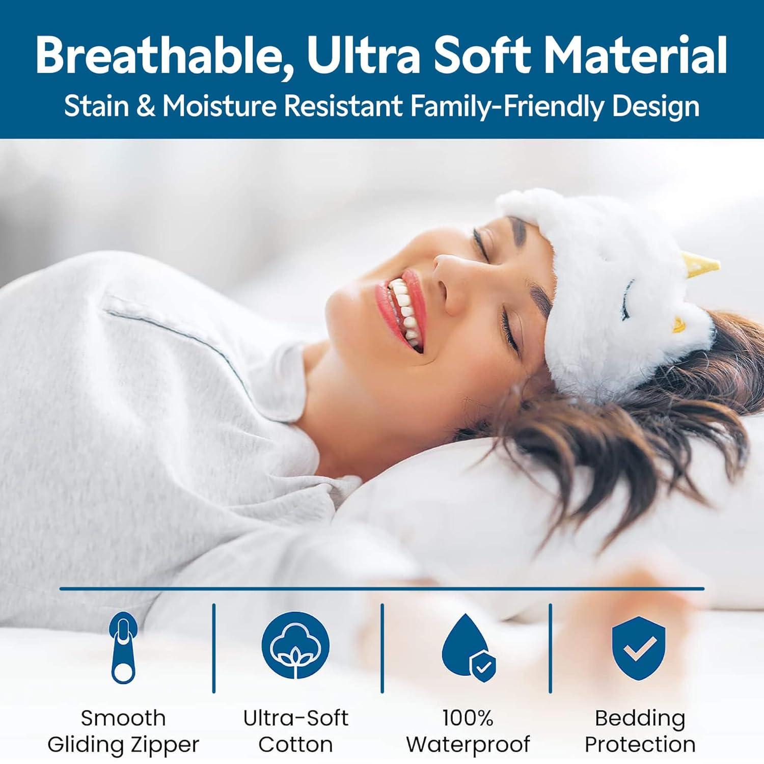 Guardmax - Bed Bug/Waterproof Terry Top Pillow Protector - Zippered - 2/PK - Standard