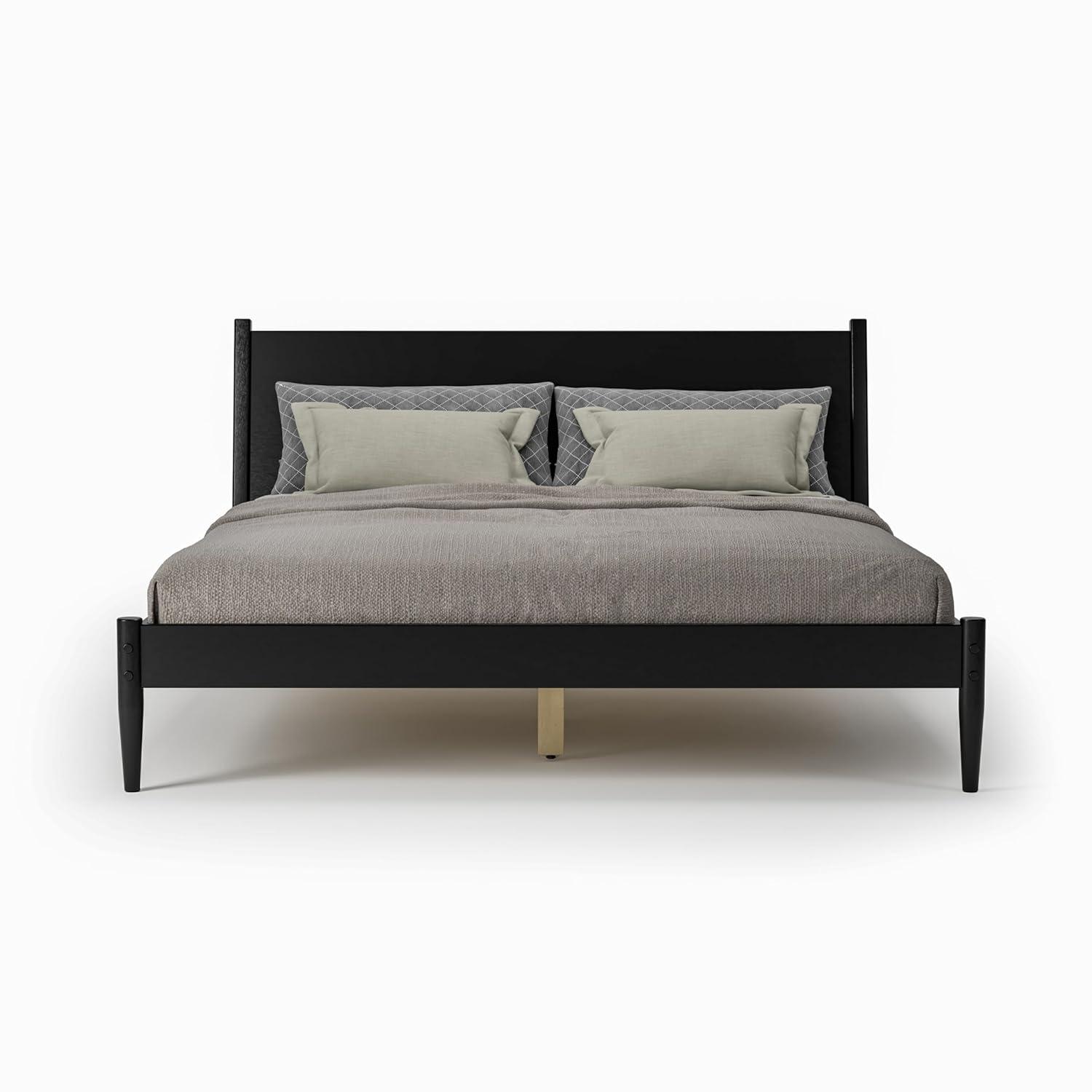 Mid-Century Panel Bed - King Size - Light Oak