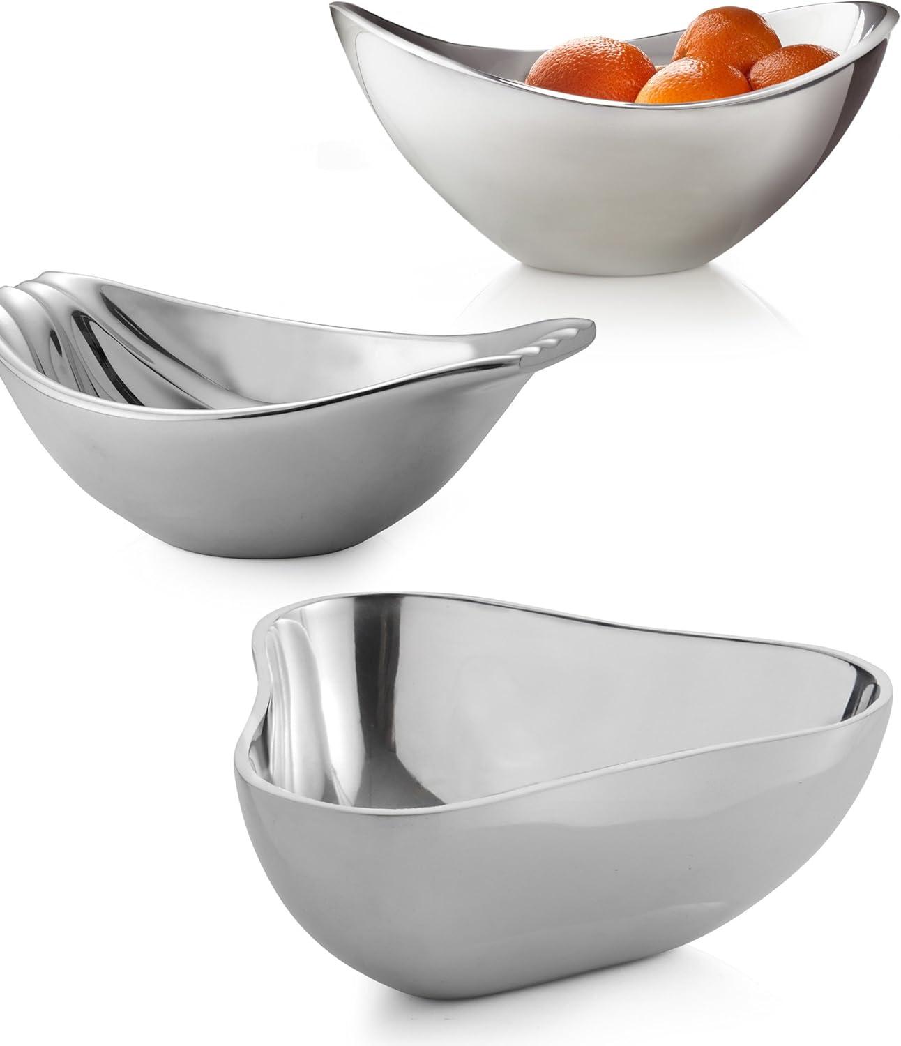 Nambe Butterfly Alloy Metal Serving Bowl, Oven Safe, Silver