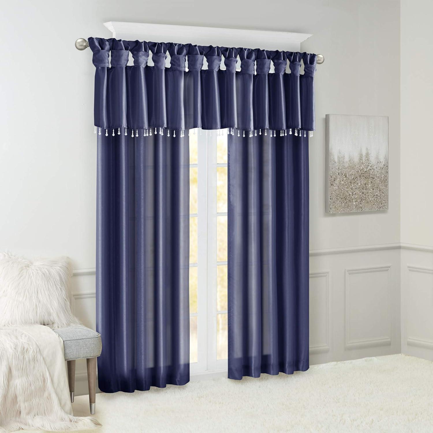 Emilia Lightweight Faux Silk Valance with Beads