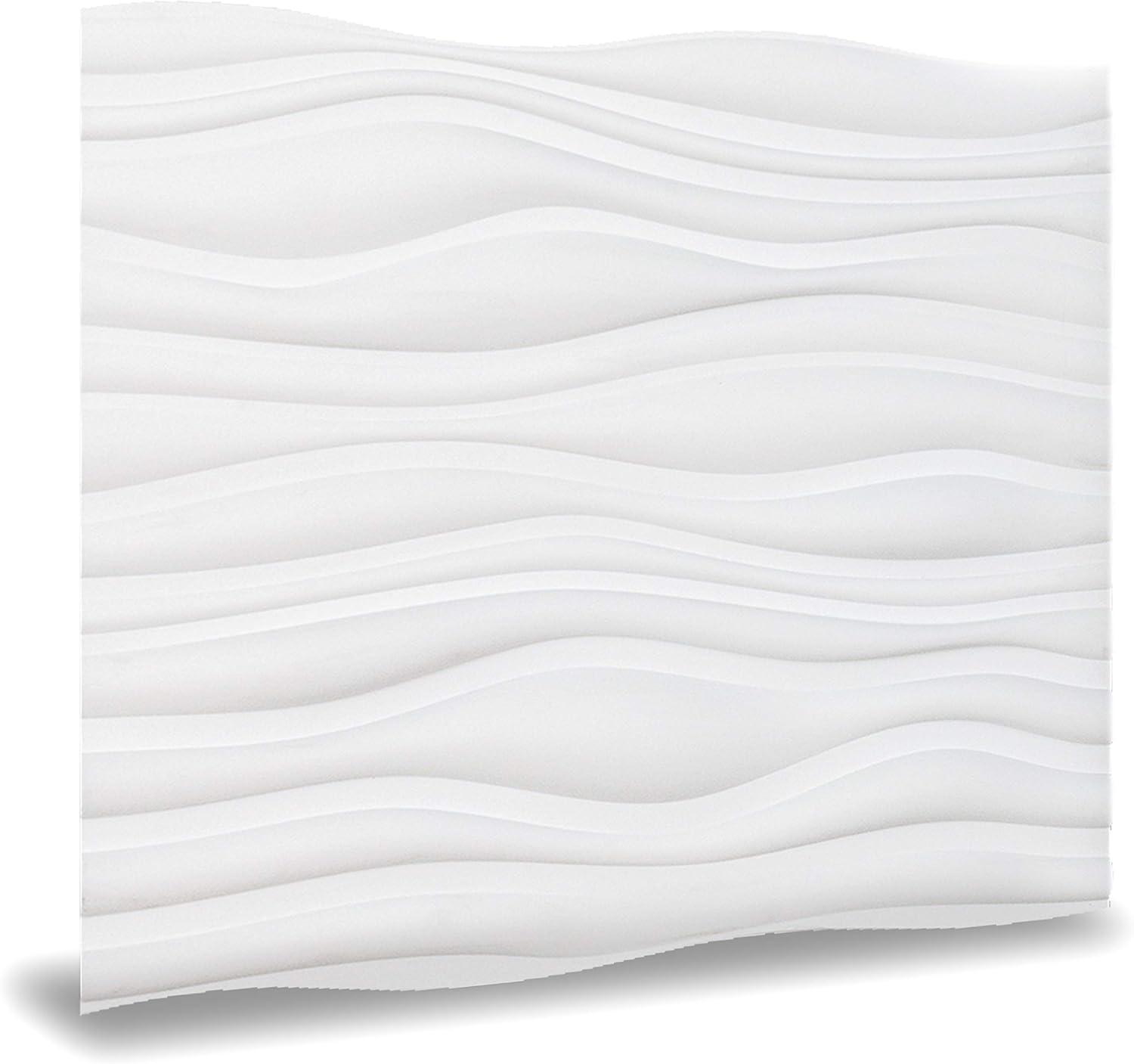 Dunes 24" x 24" Vinyl Wall Paneling in White