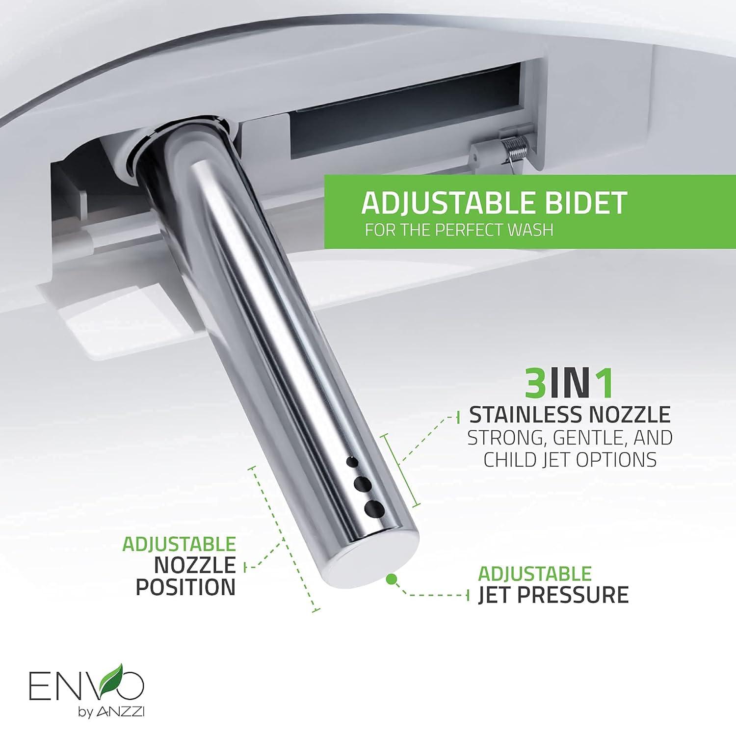 ANZZI Envo 1.28 Gallons GPF Elongated Comfort Height Floor Mounted Bidet Toilet (Seat Included)