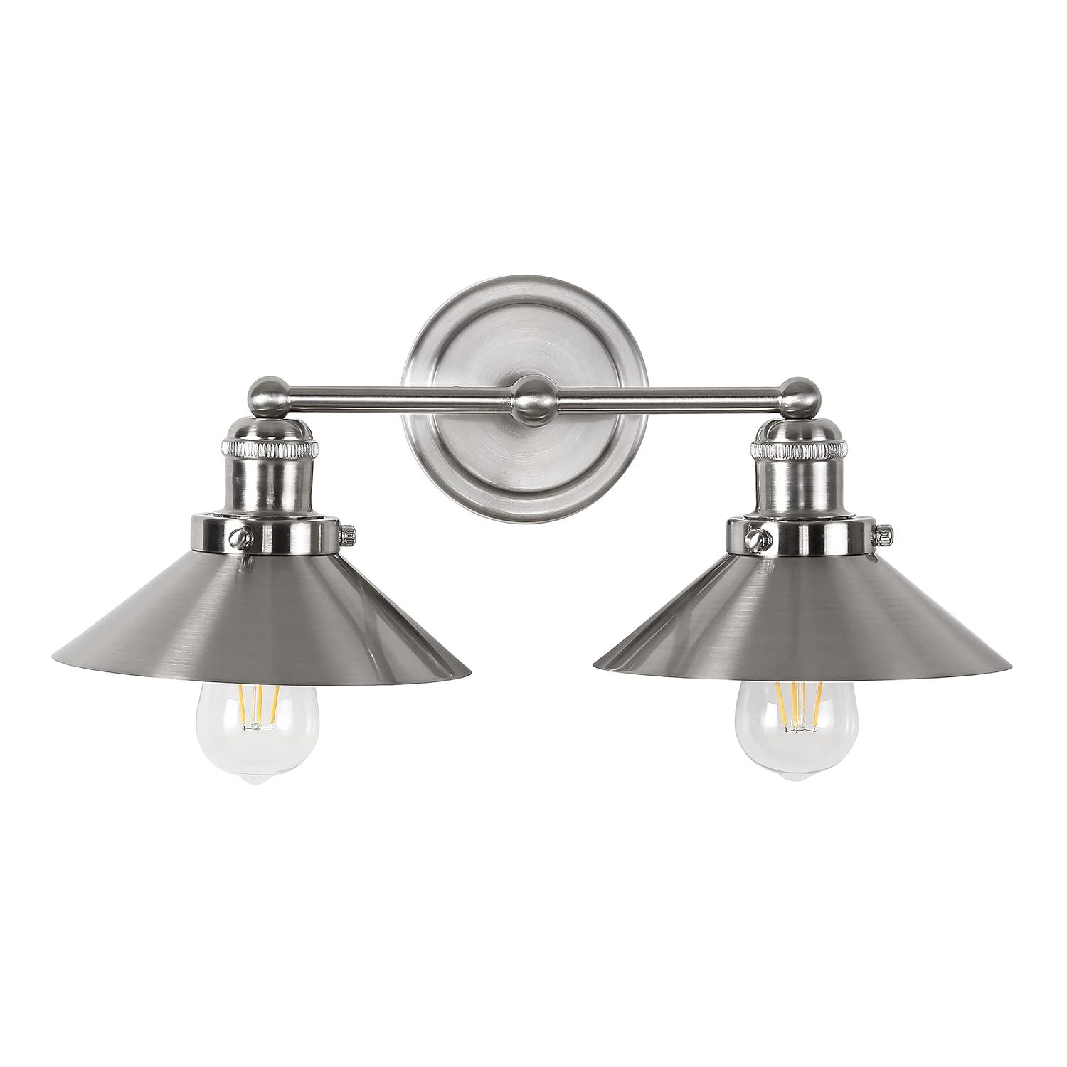 JONATHAN  Y July Metal Transitional 17.5-in 2 -Light Brushed Nickel Modern/contemporary Vanity light
