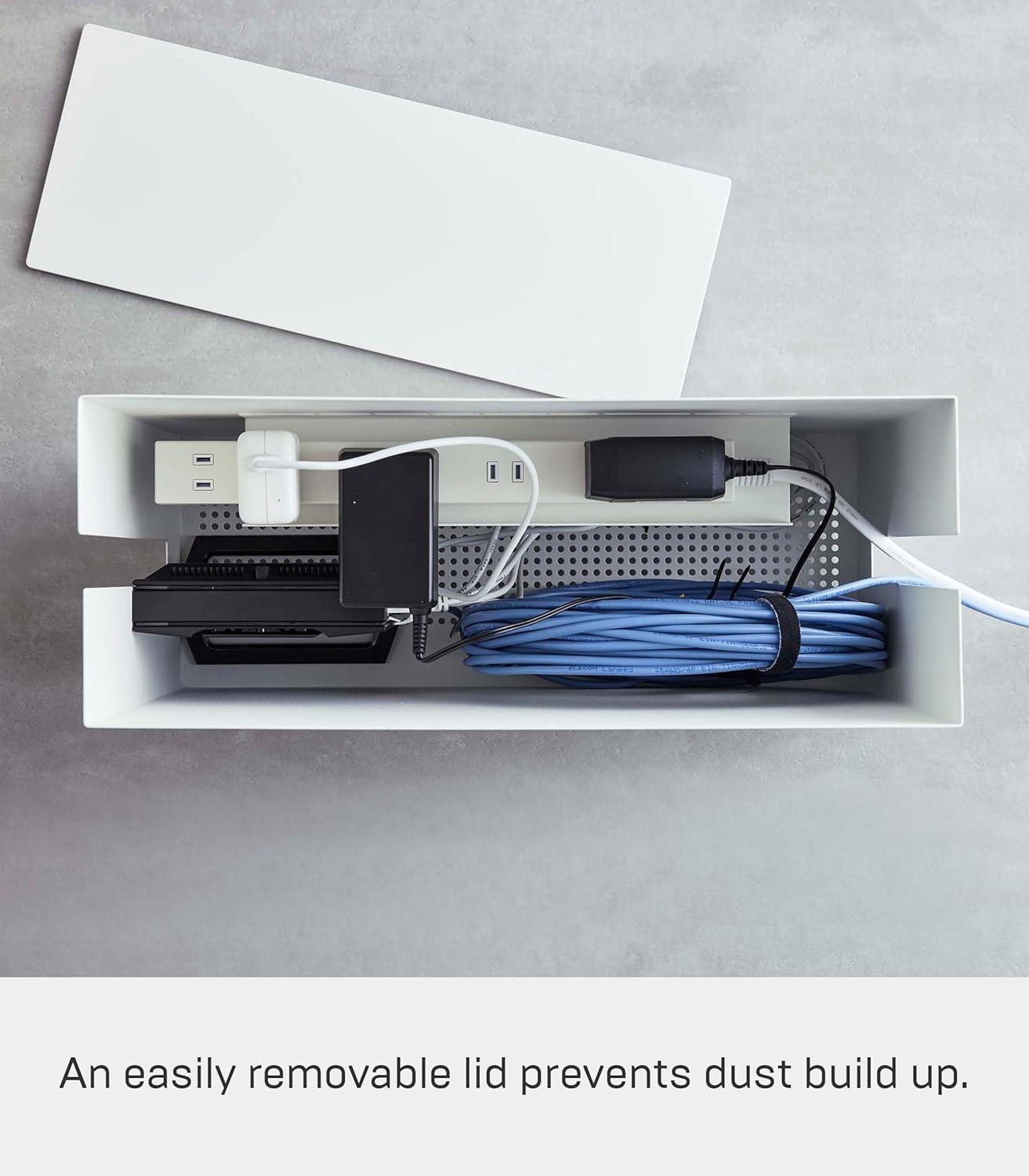 Tower Yamazaki Home Rolling Cable Management Cord Power Strip/Surge Protector Storage Organizer