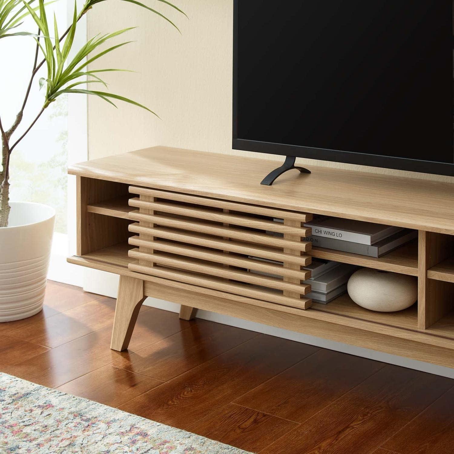 Modway Render 70" Oak Mid-Century Modern Media Console TV Stand