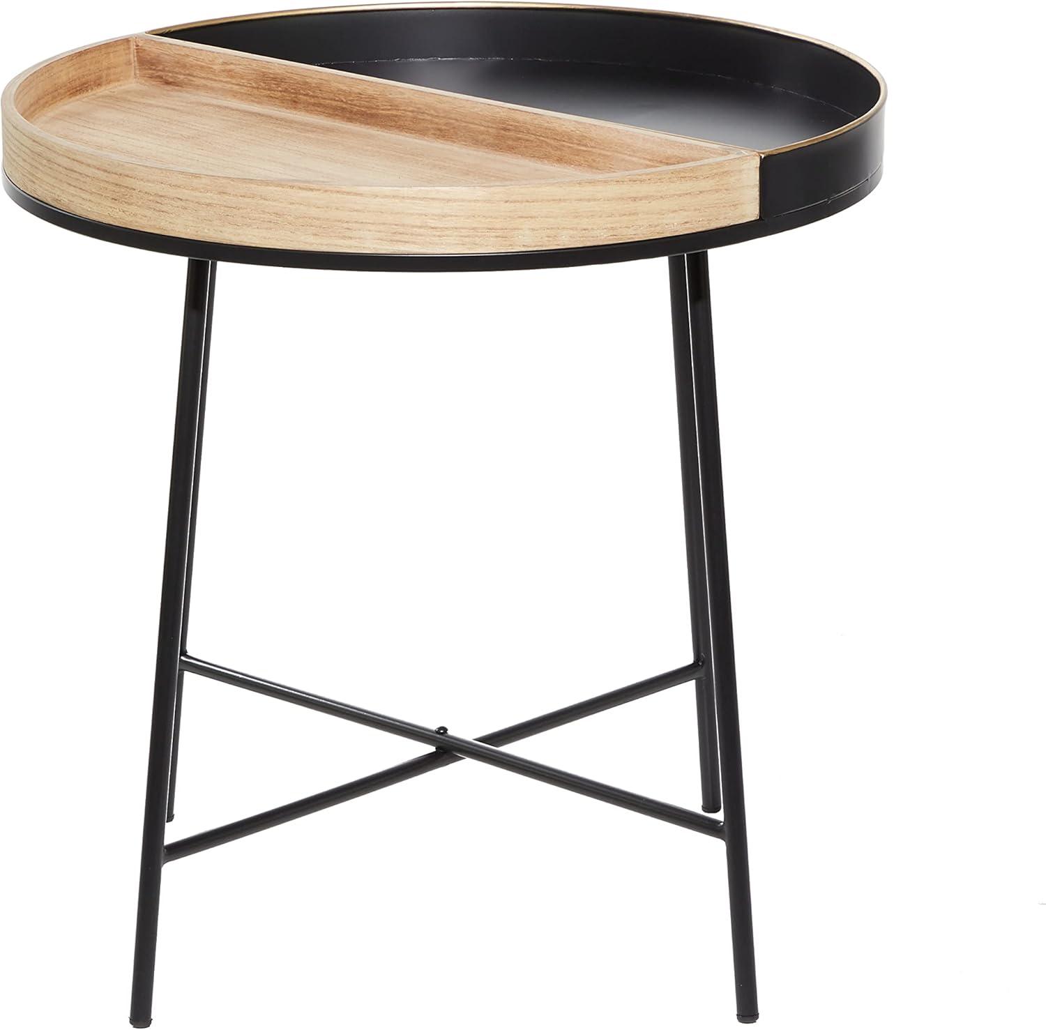 Contemporary Metal and Wood Accent Table - Olivia & May