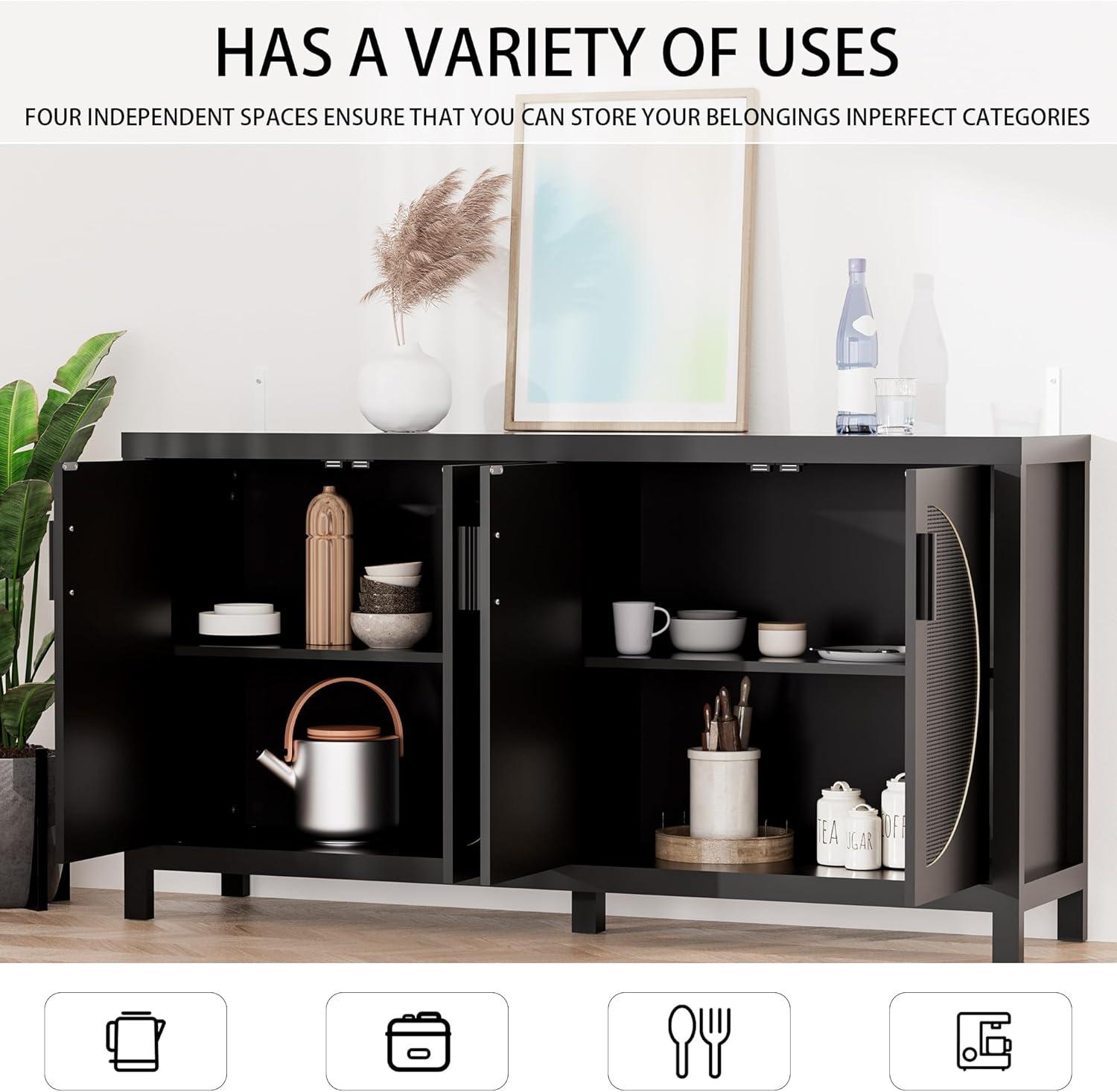 Bay Isle Home™ Buffet Sideboard Cabinets With Storage And Rattan Door