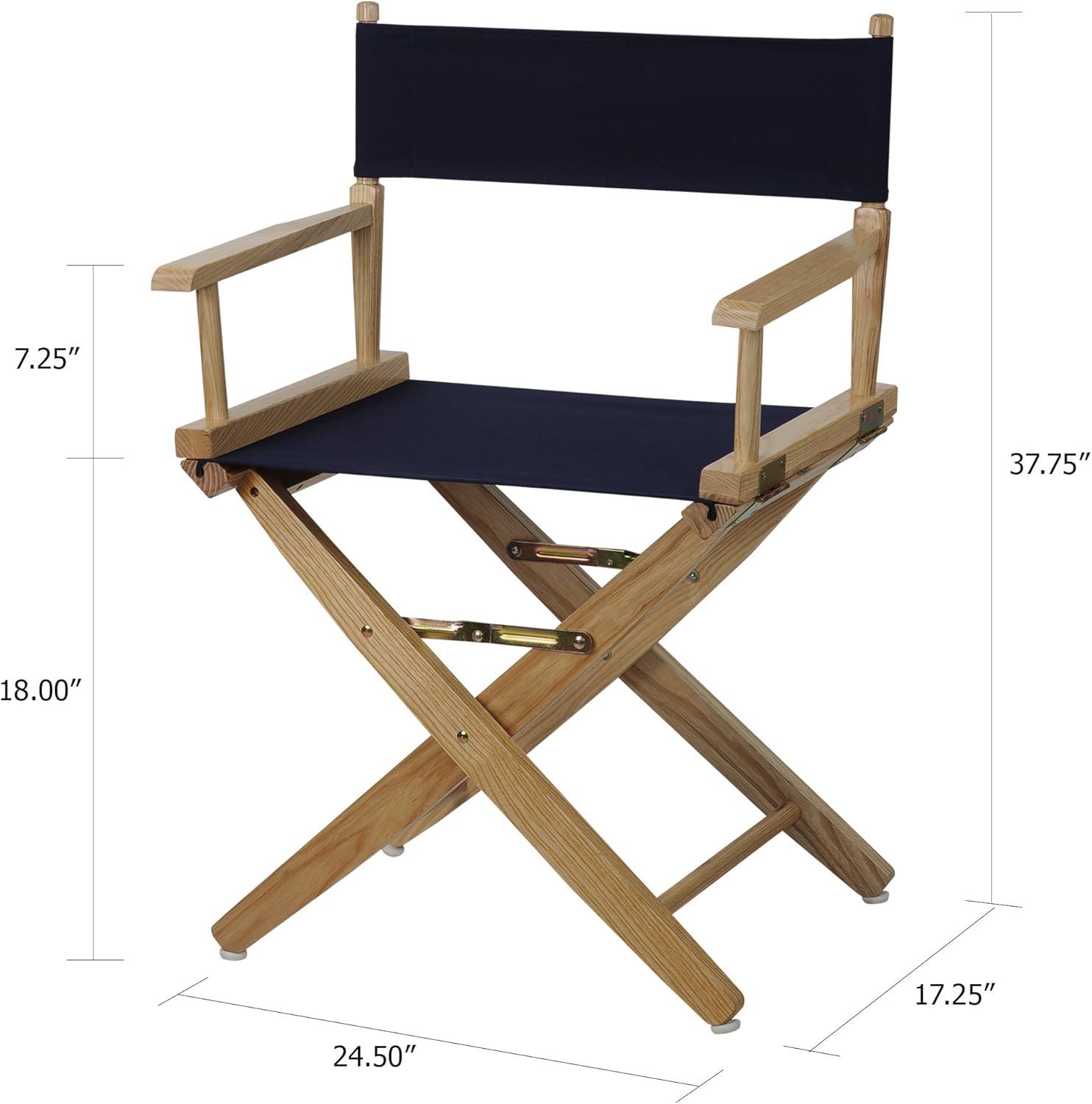 American Trails Extra-Wide Premium 18" Directors Chair Natural Frame W/Navy Color Cover