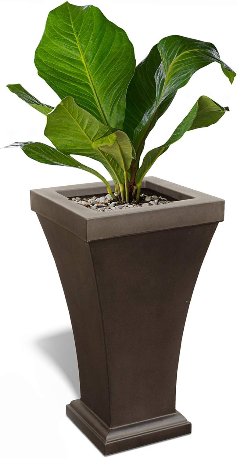 Bordeaux 28" Tall Resin Planter with Water Reservoir