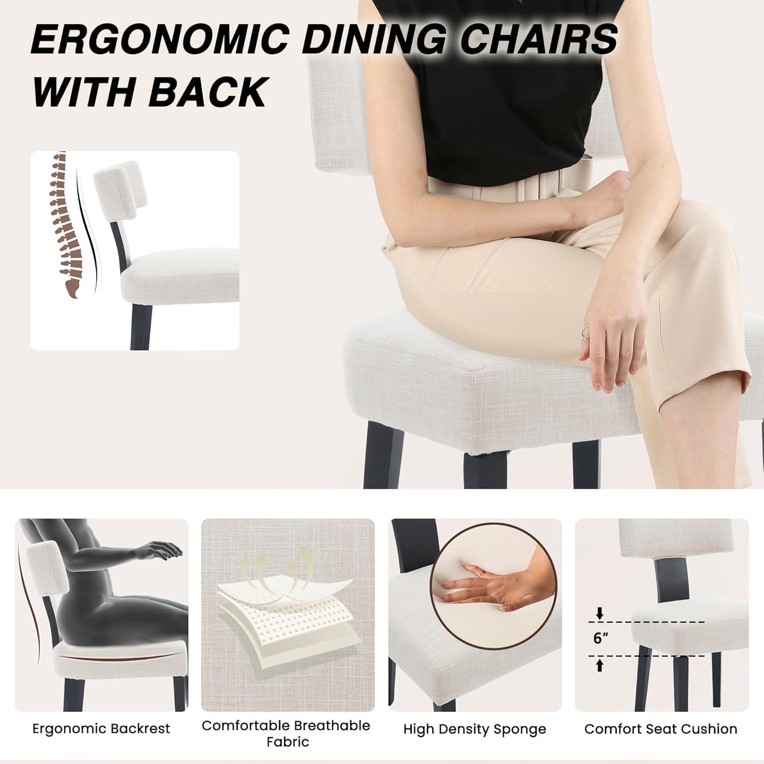 Gracie Oaks Inelda Mid Century Upholstered Dining Chairs Side Chairs Farmhouse Faux Leather Dining Chair with Wood Legs (Set of 2)