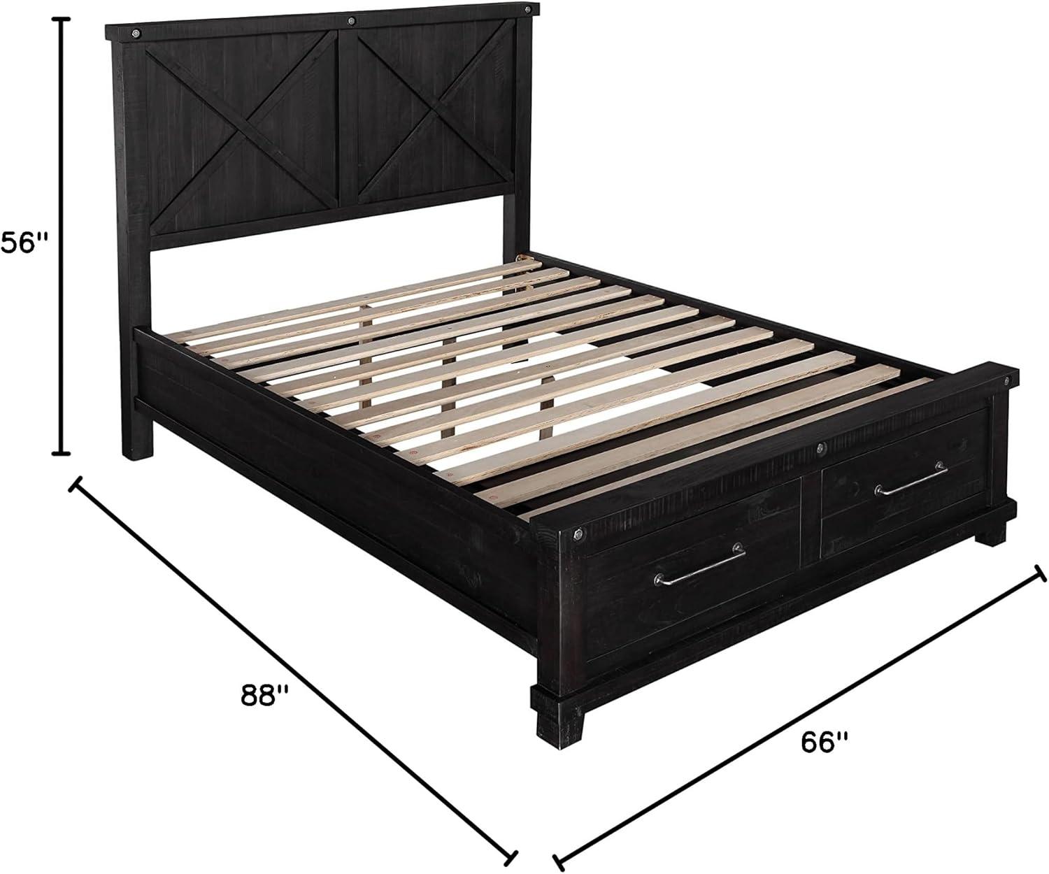 Yosemite Cafe Solid Wood Panel Storage Bed