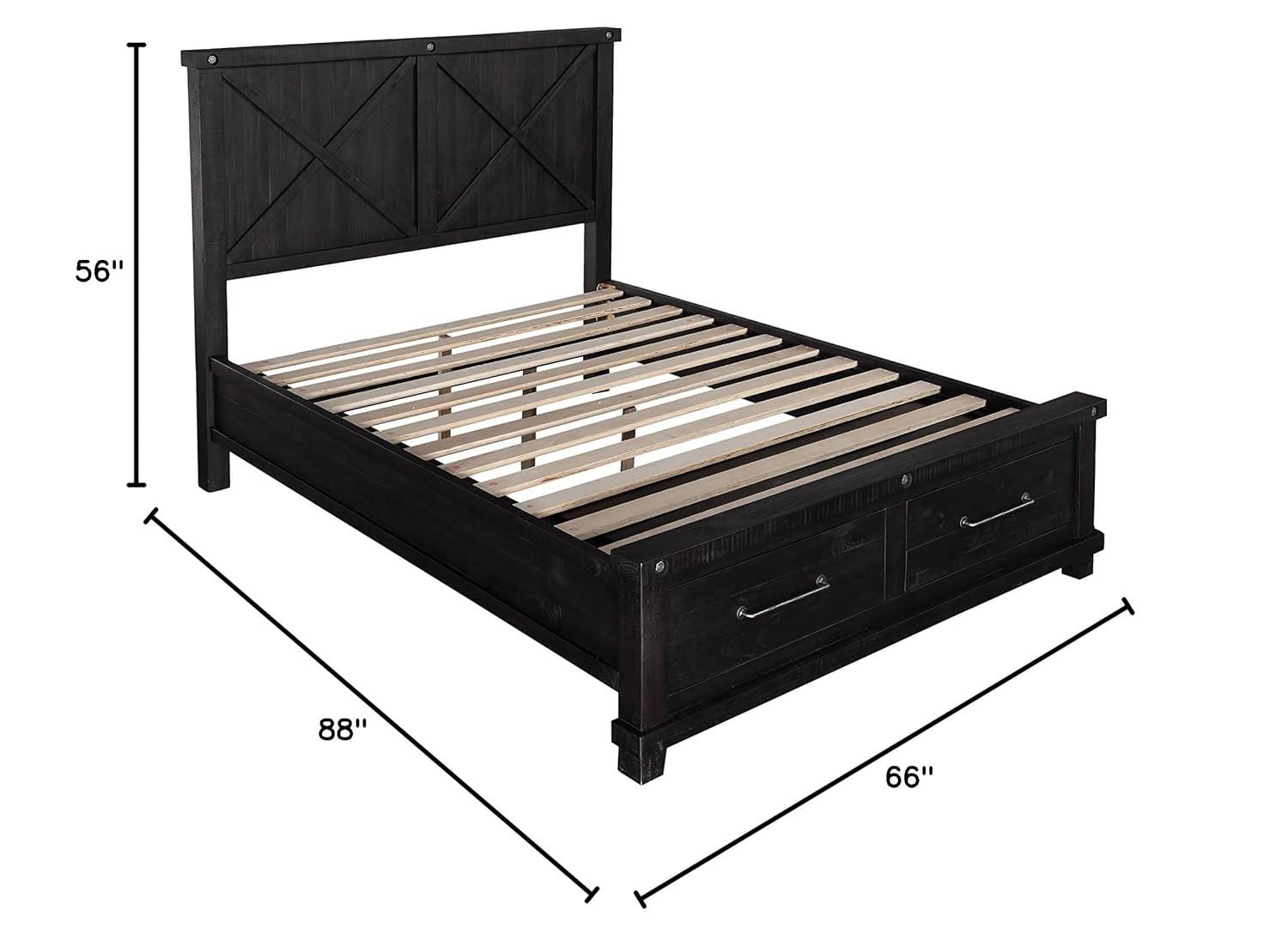 Yosemite Cafe Solid Wood Panel Storage Bed