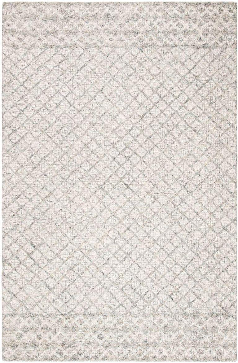 SAFAVIEH Abstract Ryder Abstract Wool Area Rug, Ivory/Grey, 9' x 12'