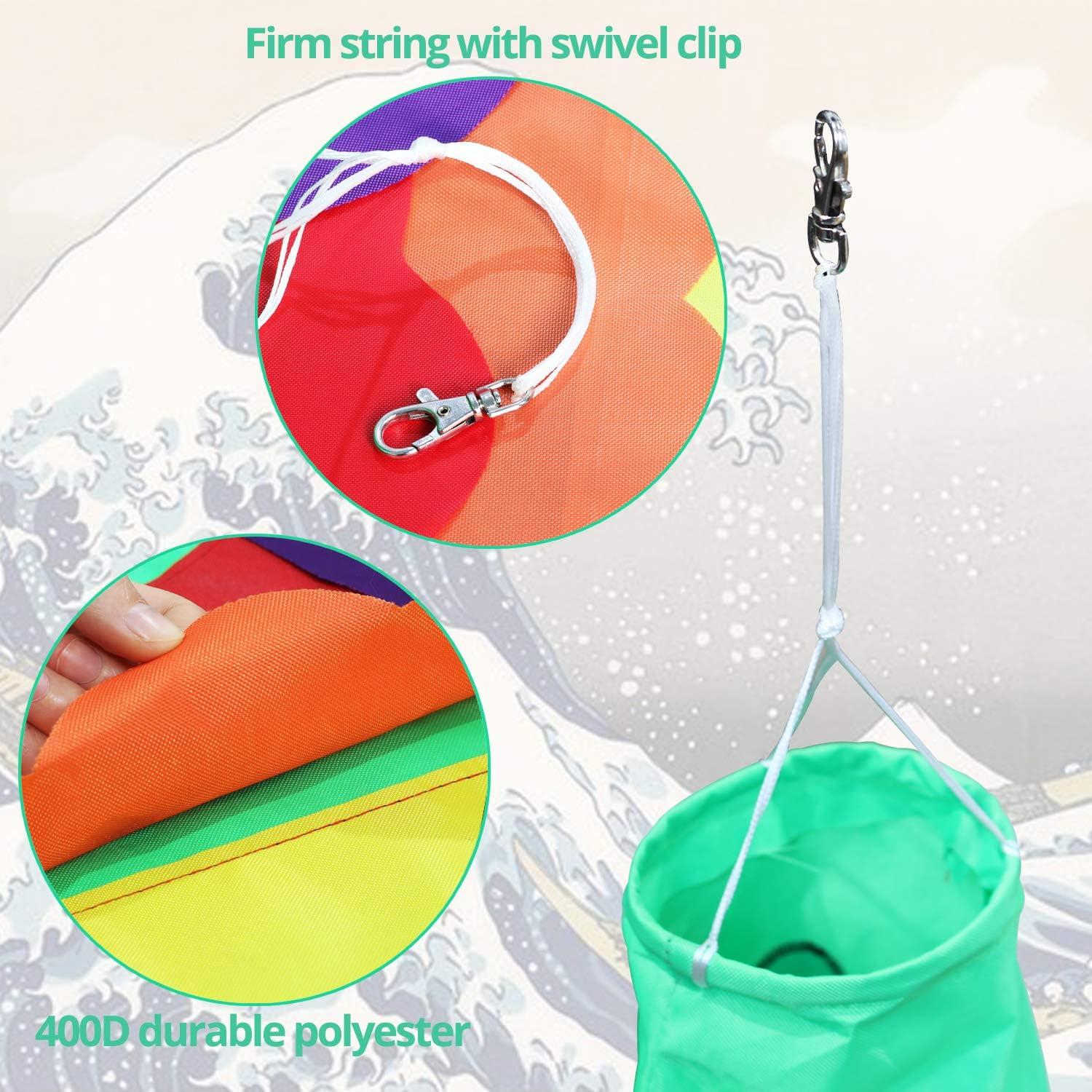 40-Inch Rainbow Polyester Carp Windsock with UV Protection