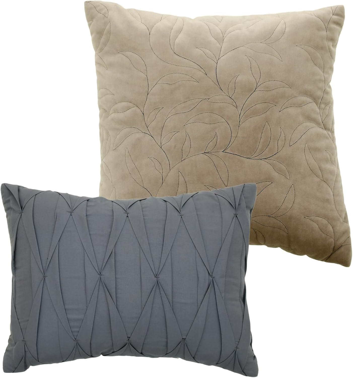 Hayden 8 PC Queen Comforter Set Blue/Taupe Riverbrook Home Hayden Collection Contemporary 8 piece set King