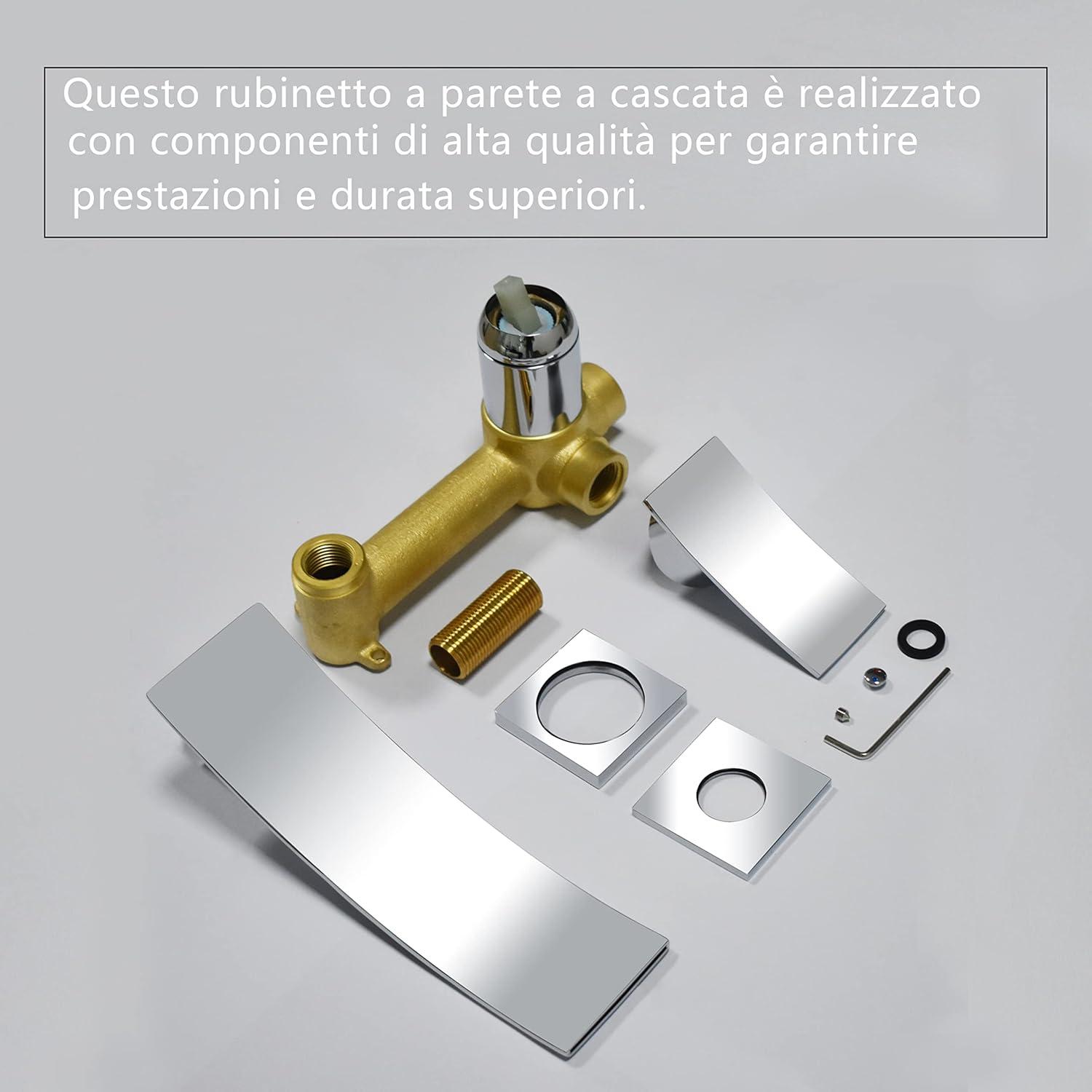 Wall Mount Bathroom Vanity Faucet, Waterfall Bathroom Faucet, Lavatory Faucet