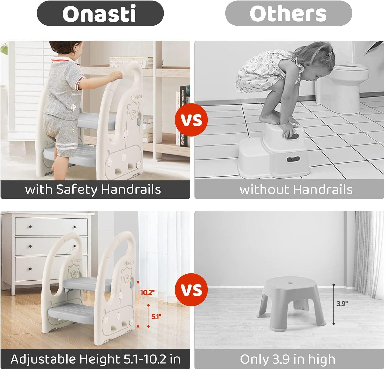 Adaptable Kids Leaning Chair & Step Stool Grey