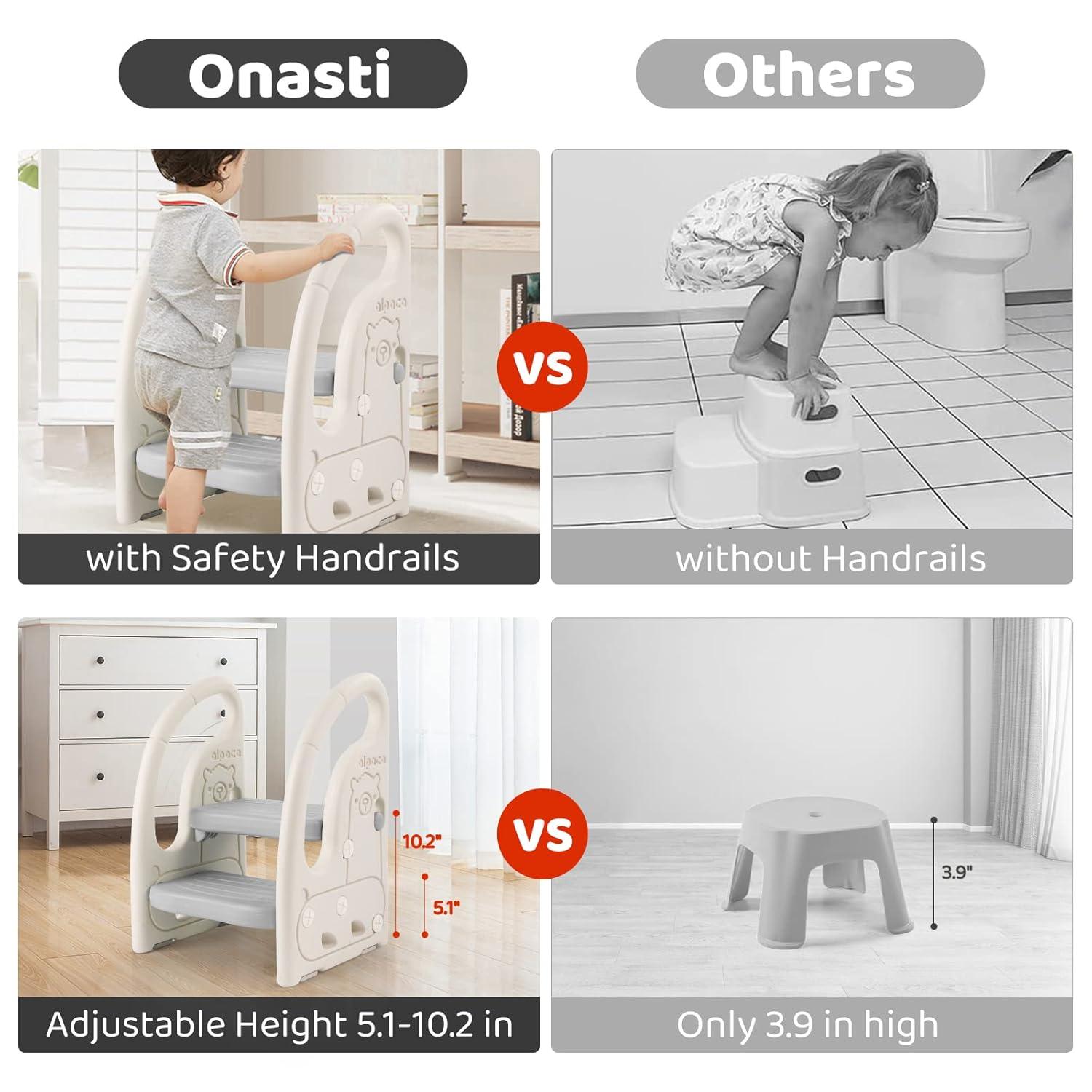 Adaptable Kids Leaning Chair & Step Stool Grey